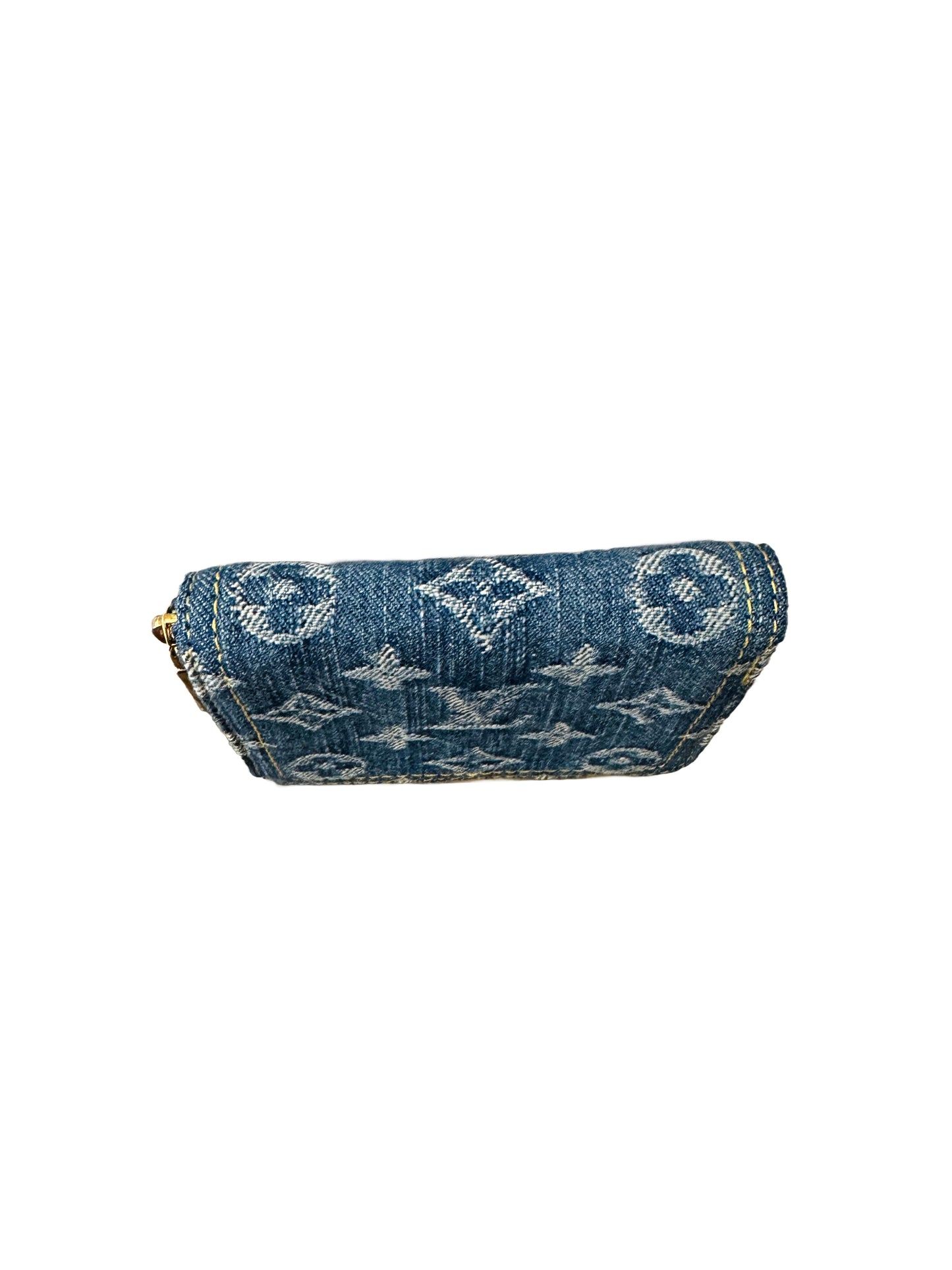 Louis Vuitton Denim Monogram Zippy Coin Purse Blue Wallet Remix