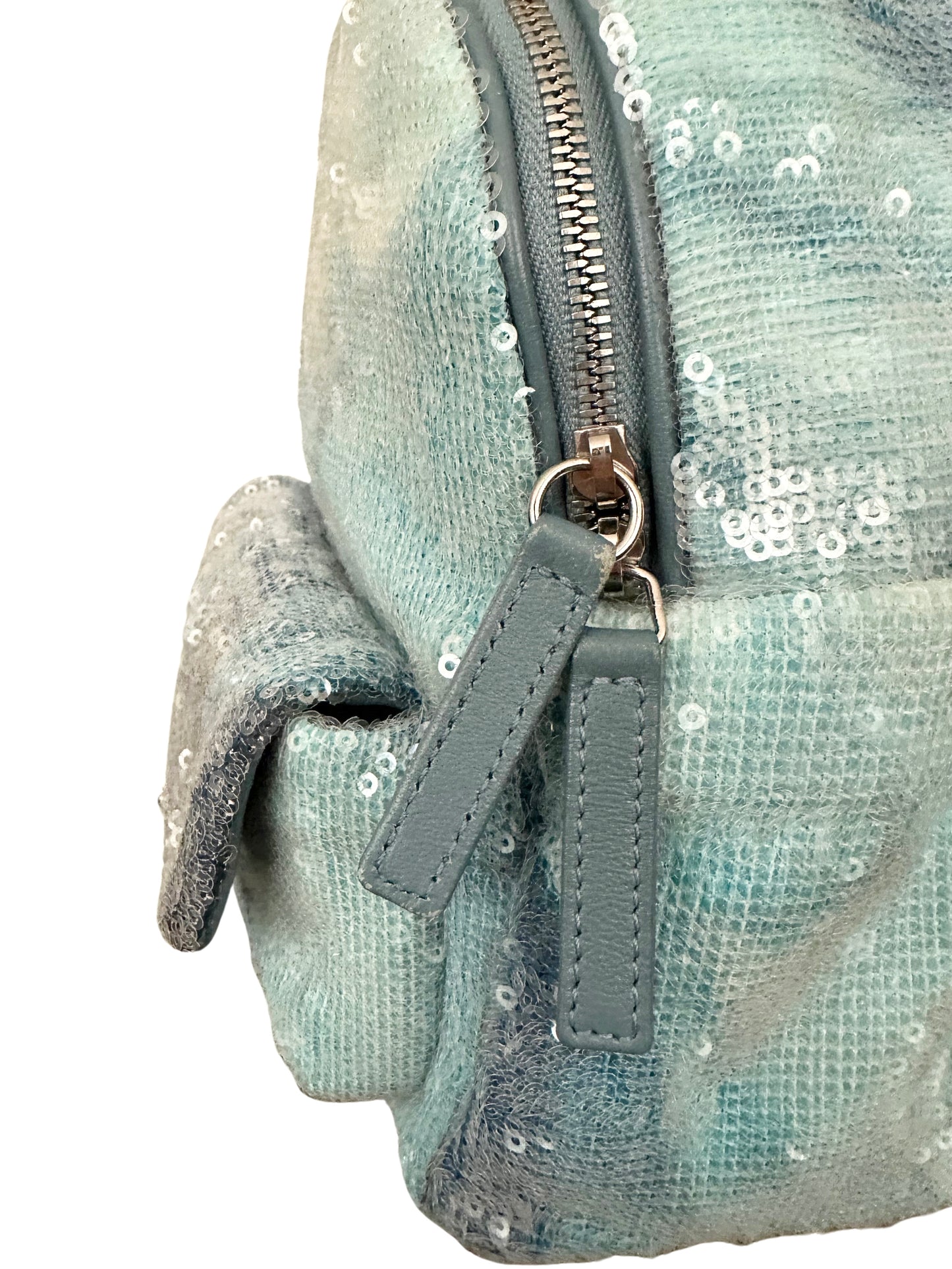 Chanel Waterfall Sequins Tri-Color Backpack Light Blue