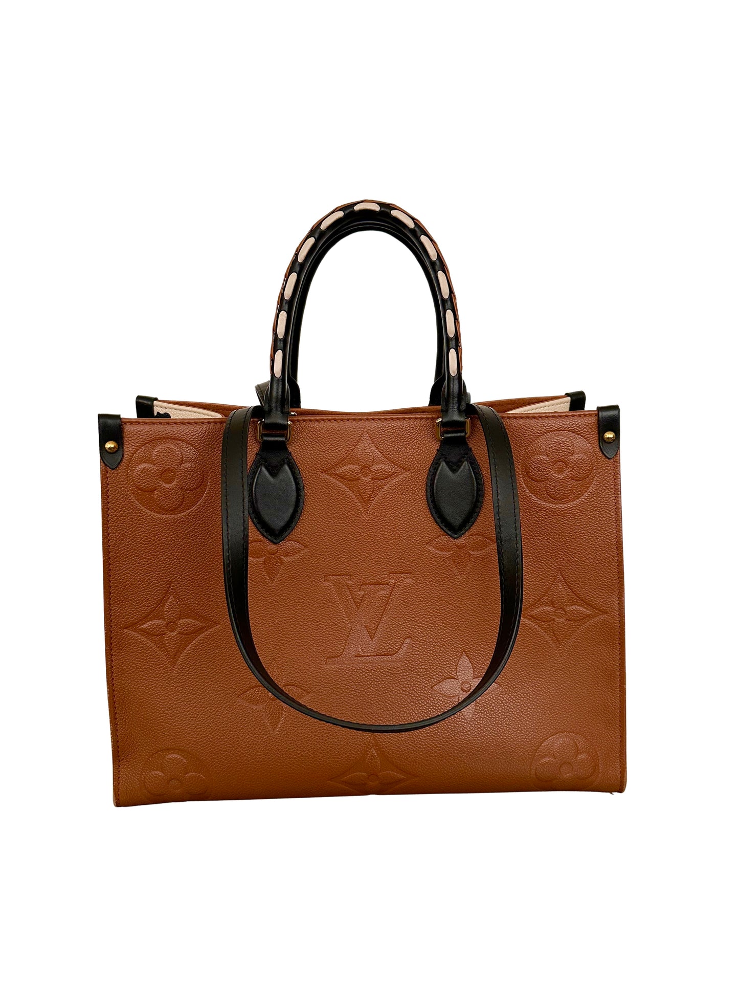 Louis Vuitton OnTheGo Tote Wild at Heart Empreinte Giant Monogram MM Cognac Brown