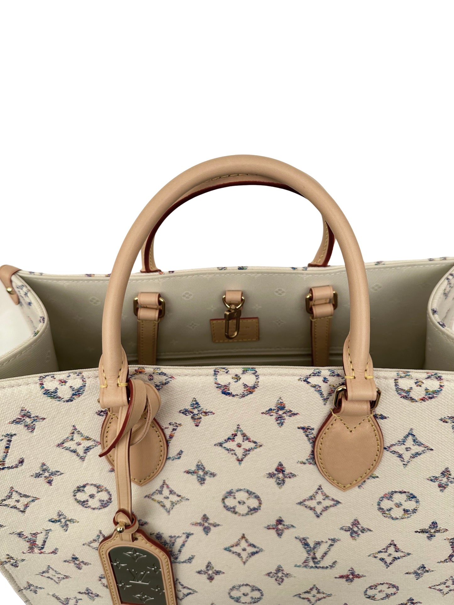 Louis Vuitton OnTheGo MM Cream Multicolor Rainbow Nautical