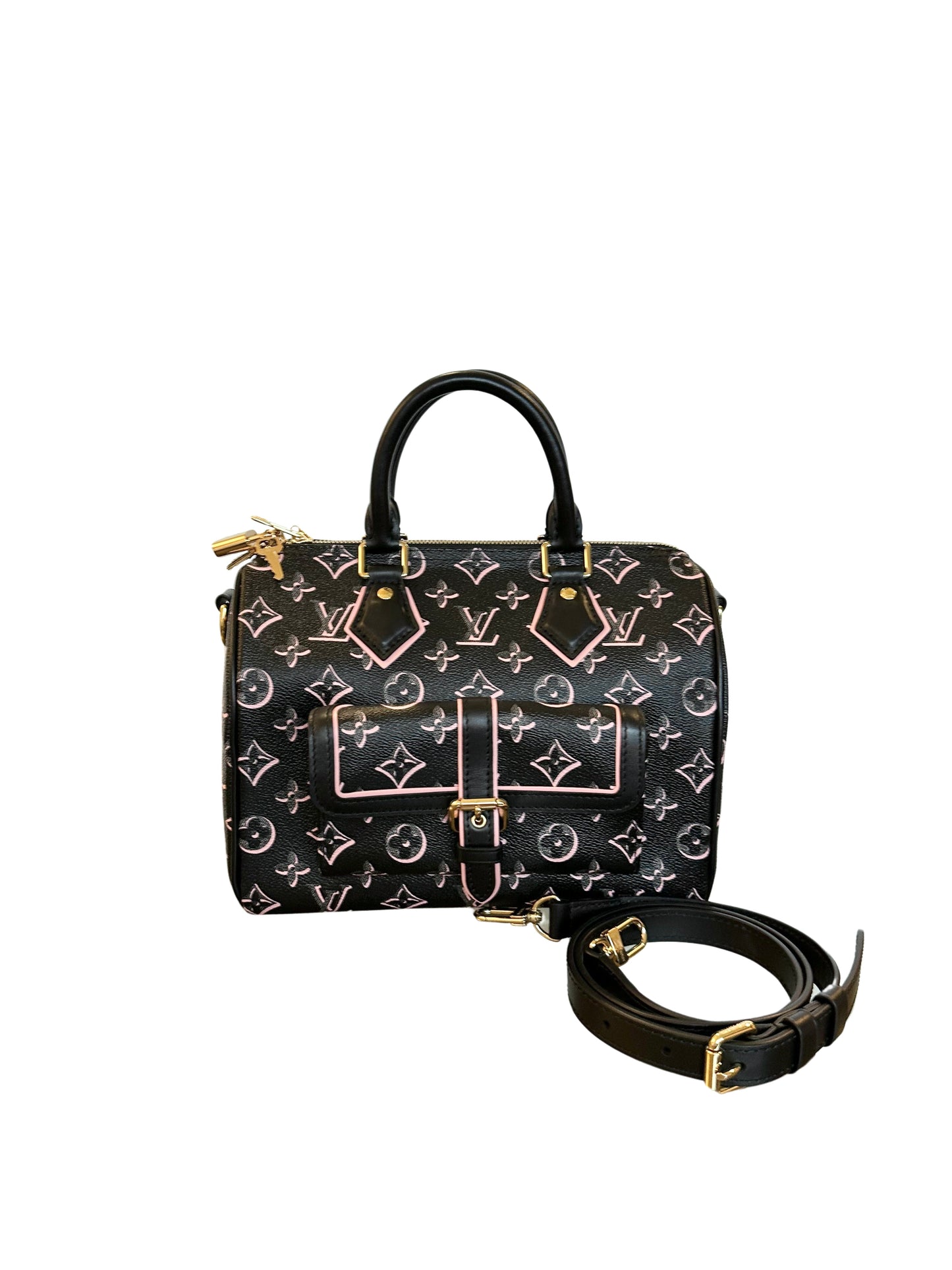 Louis Vuitton Fall for You Speedy Bandouliere 25 Watercolor Black Pink