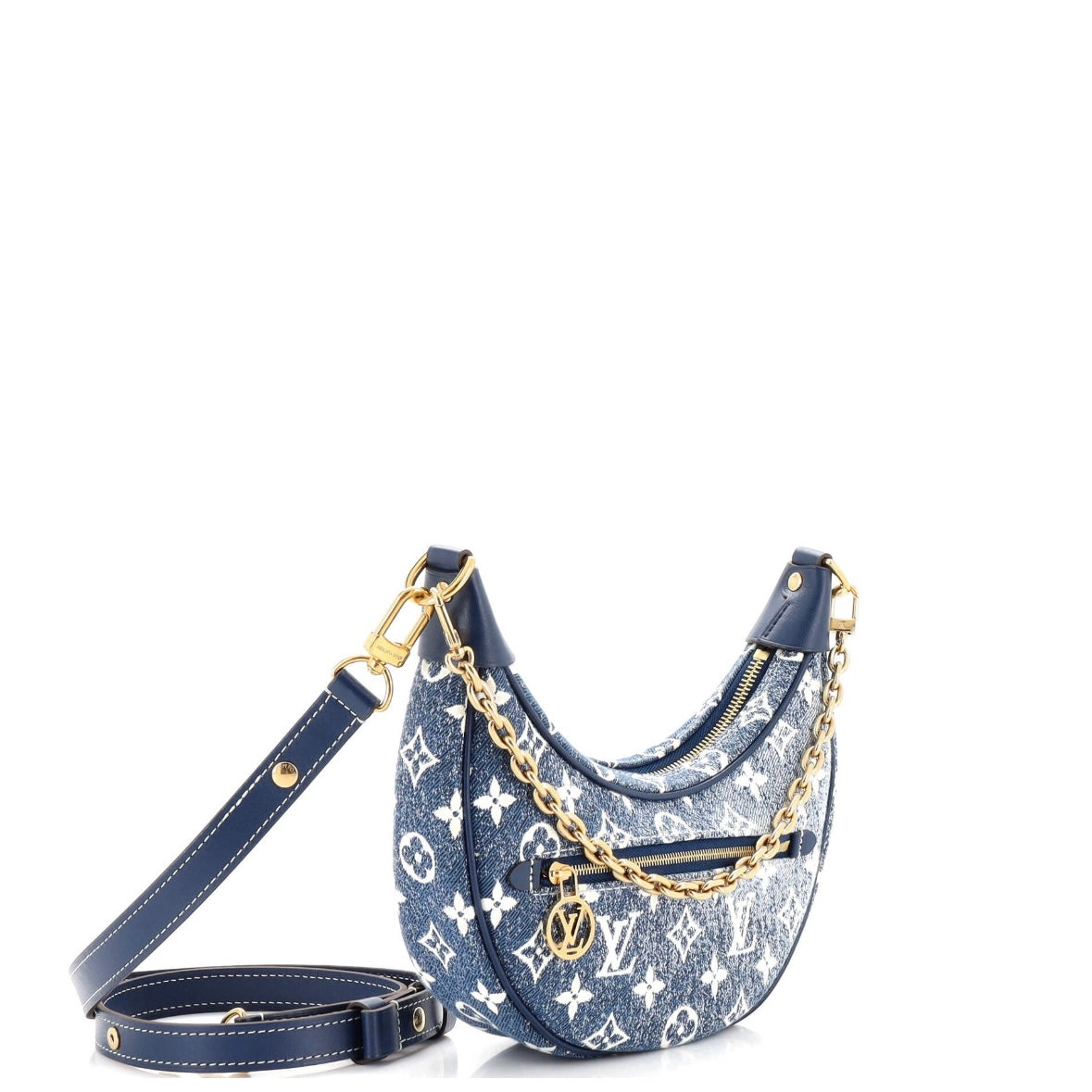 Louis Vuitton Loop Blue Denim Monogram Hobo Shoulder Bag Limited Edition