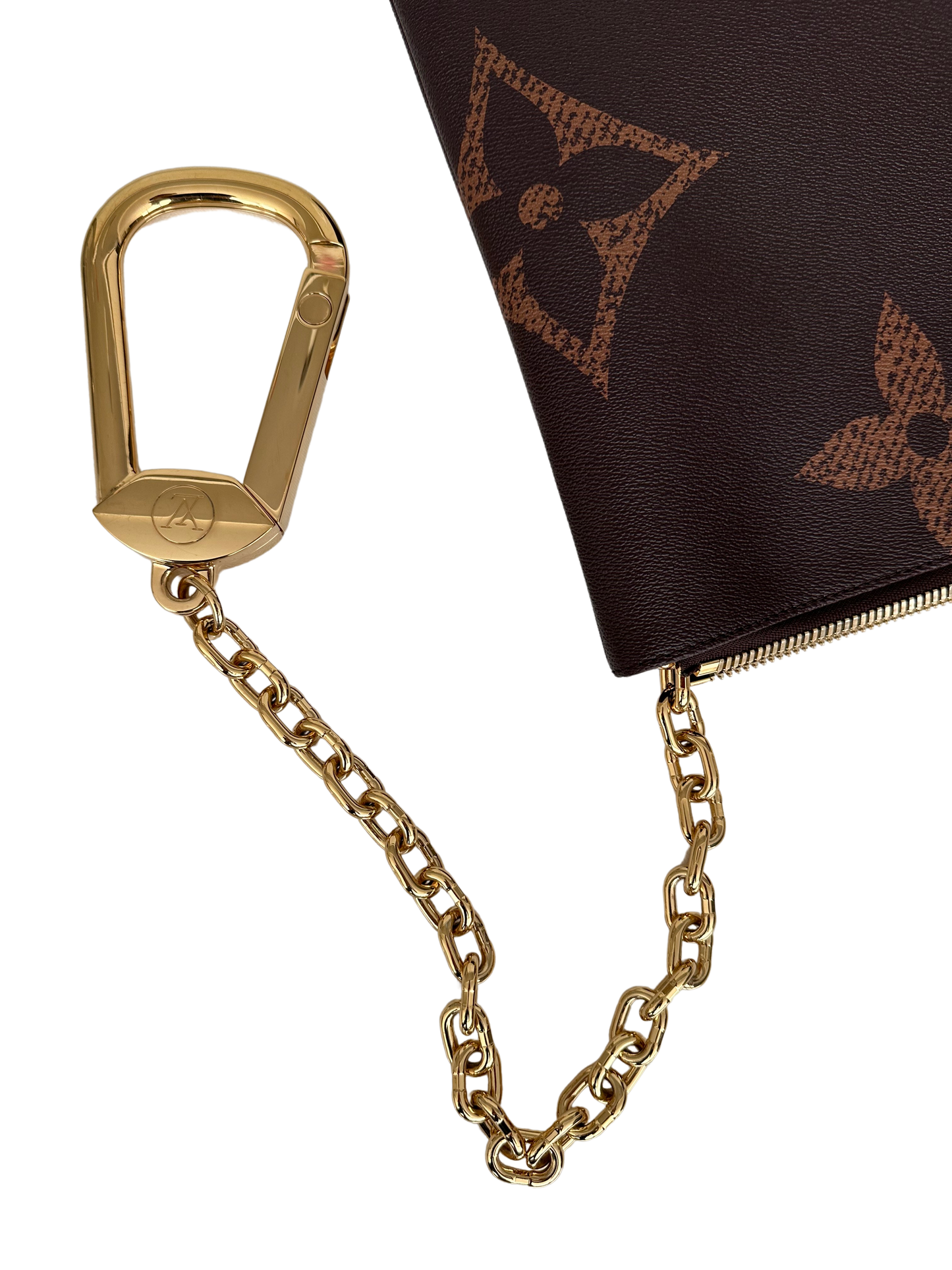 Louis Vuitton Pochette Clés XL Bag Giant Key Pouch Monogram Brown Chain Runway