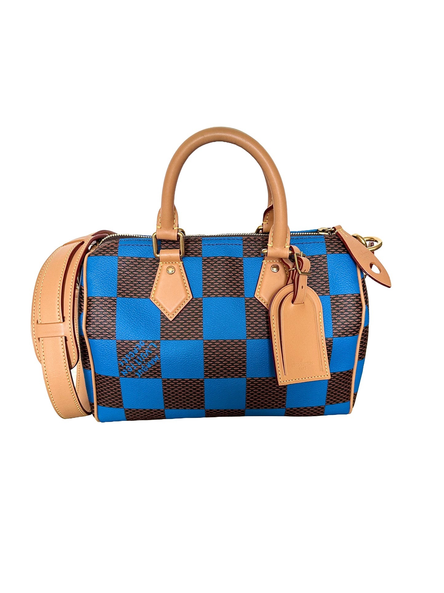 Louis Vuitton Pharrell Damier Pop Speedy Bandouliere 25 Blue