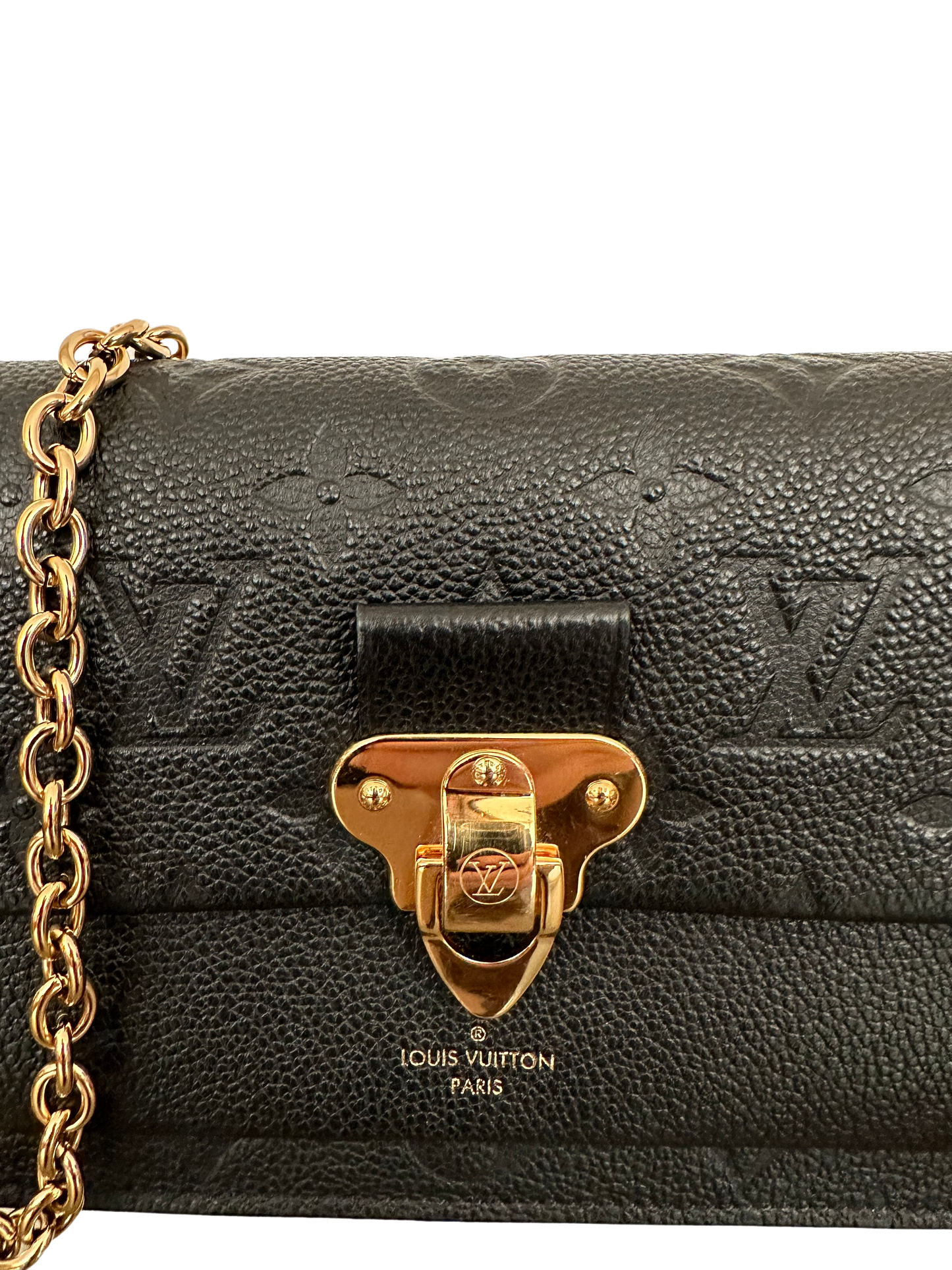 Louis Vuitton Vavin Chain Wallet Monogram Empreinte Leather Black