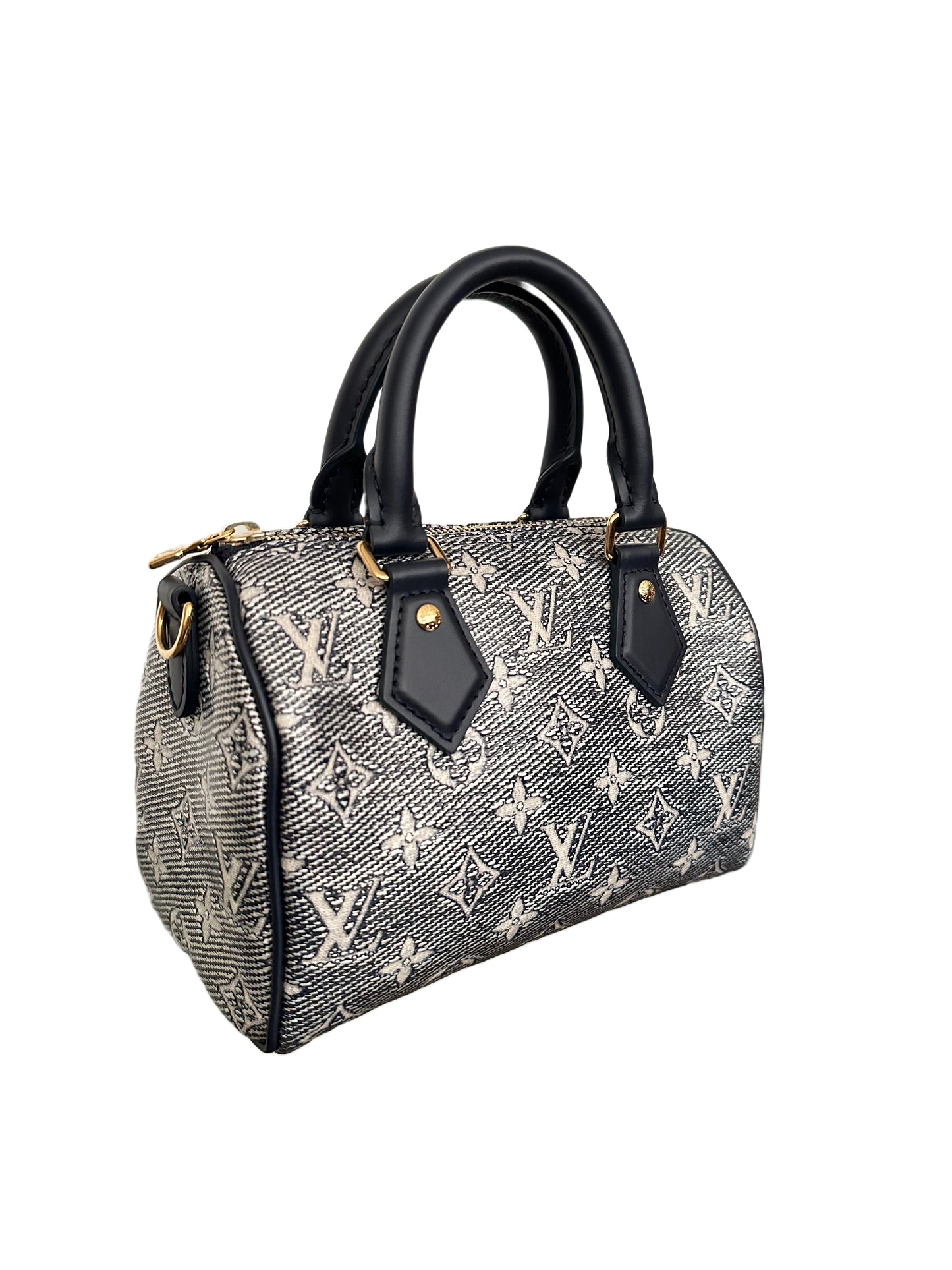 Louis Vuitton Monoglam Speedy Bandouliere 20 Iridescent Denim Blue