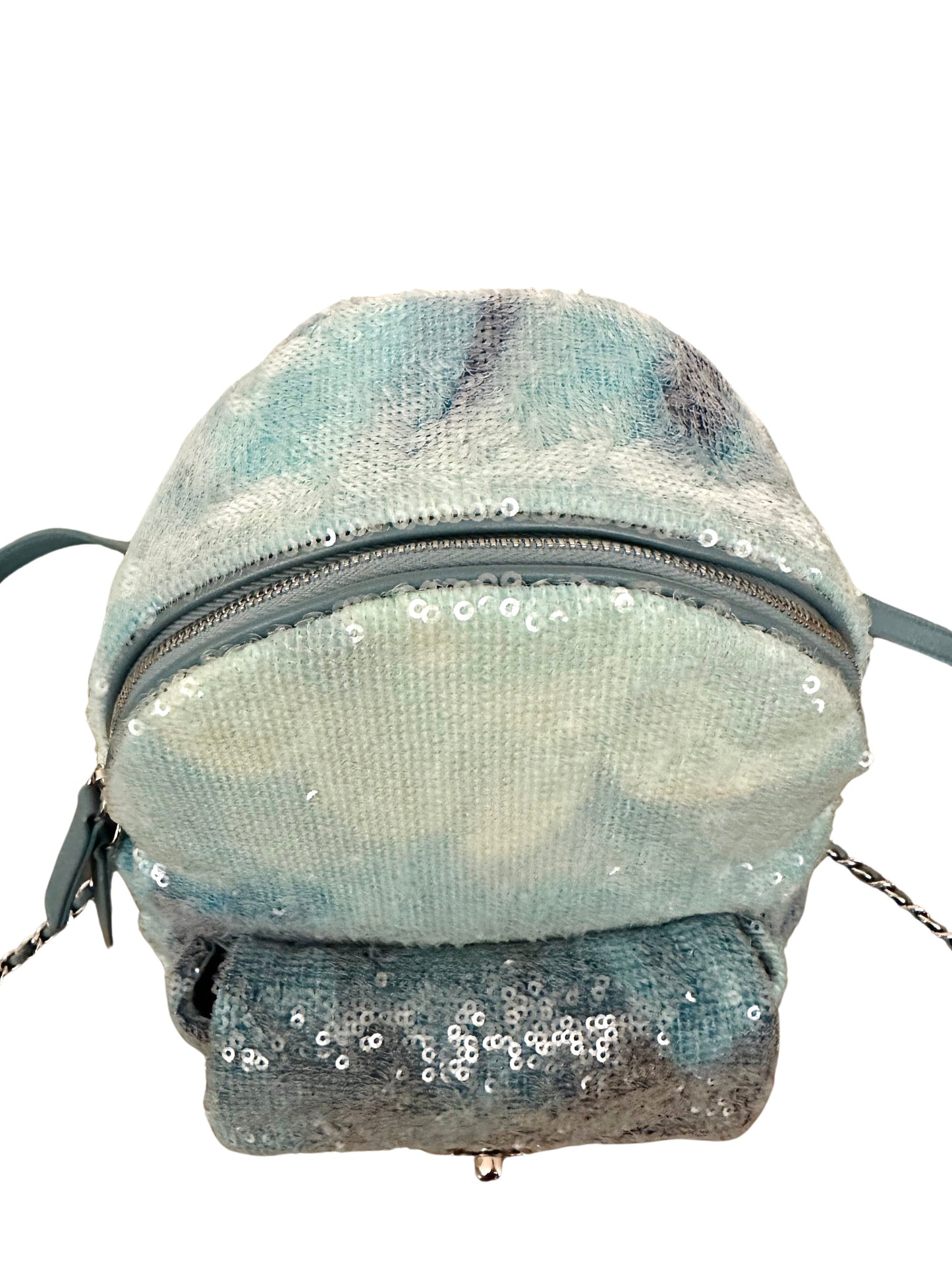 Chanel Waterfall Sequins Tri-Color Backpack Light Blue