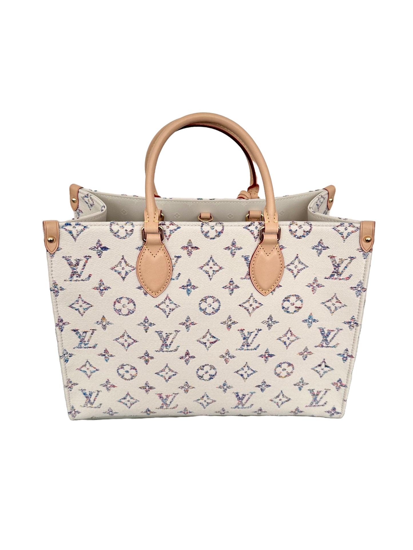 Louis Vuitton OnTheGo MM Cream Multicolor Rainbow Nautical