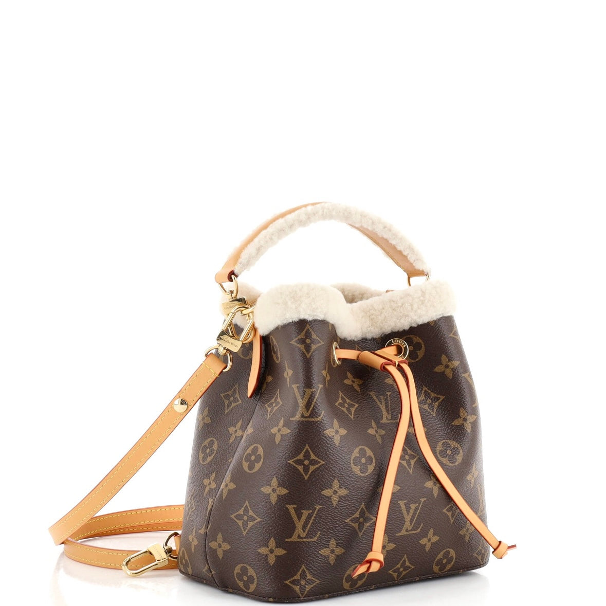 Louis Vuitton NeoNoe BB Cozygram Shearling Monogram Bucket Bag M46319