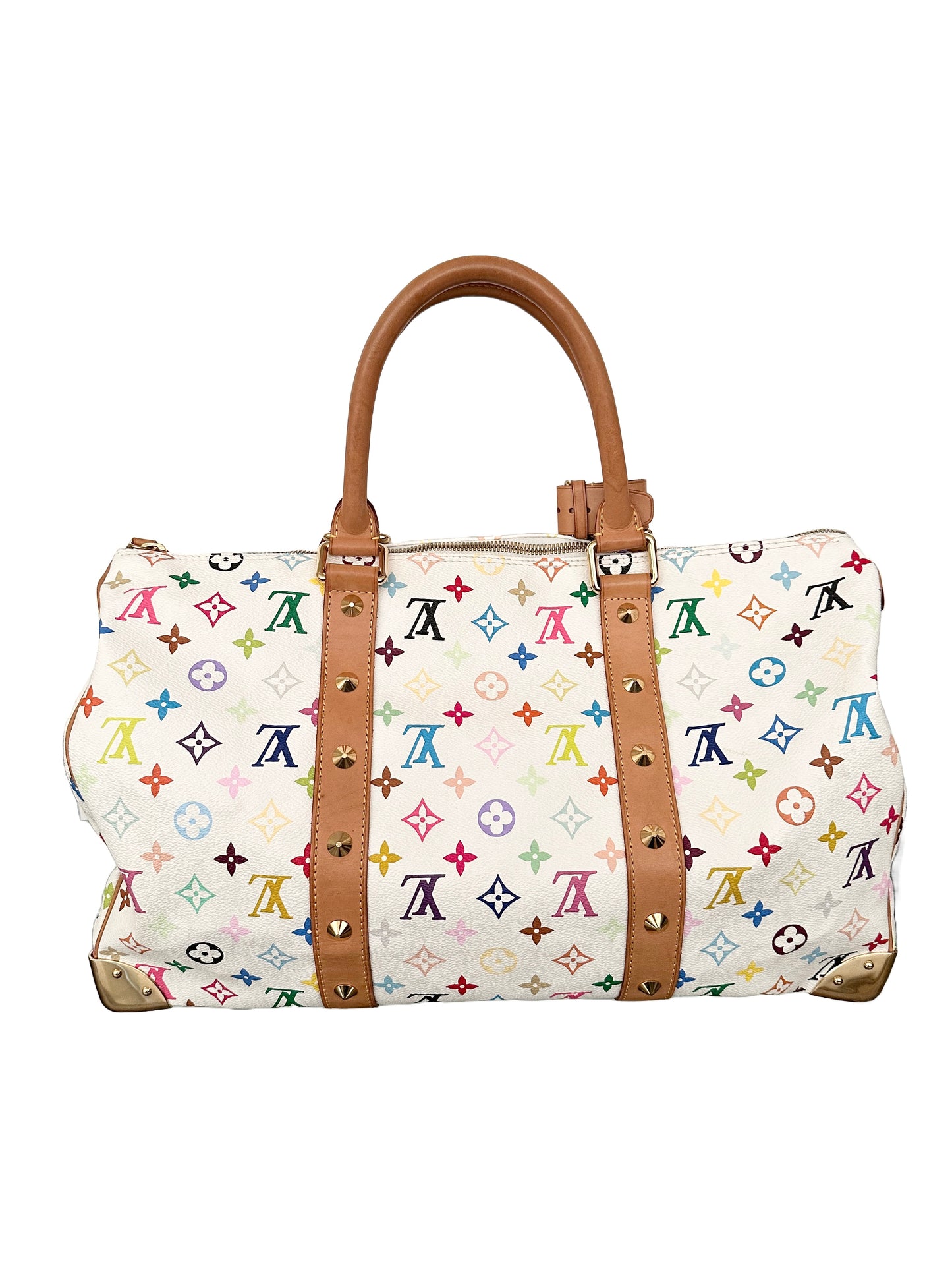 Louis Vuitton Keepall 45 Takashi Murakami White Multicolor Monogram Travel Bag