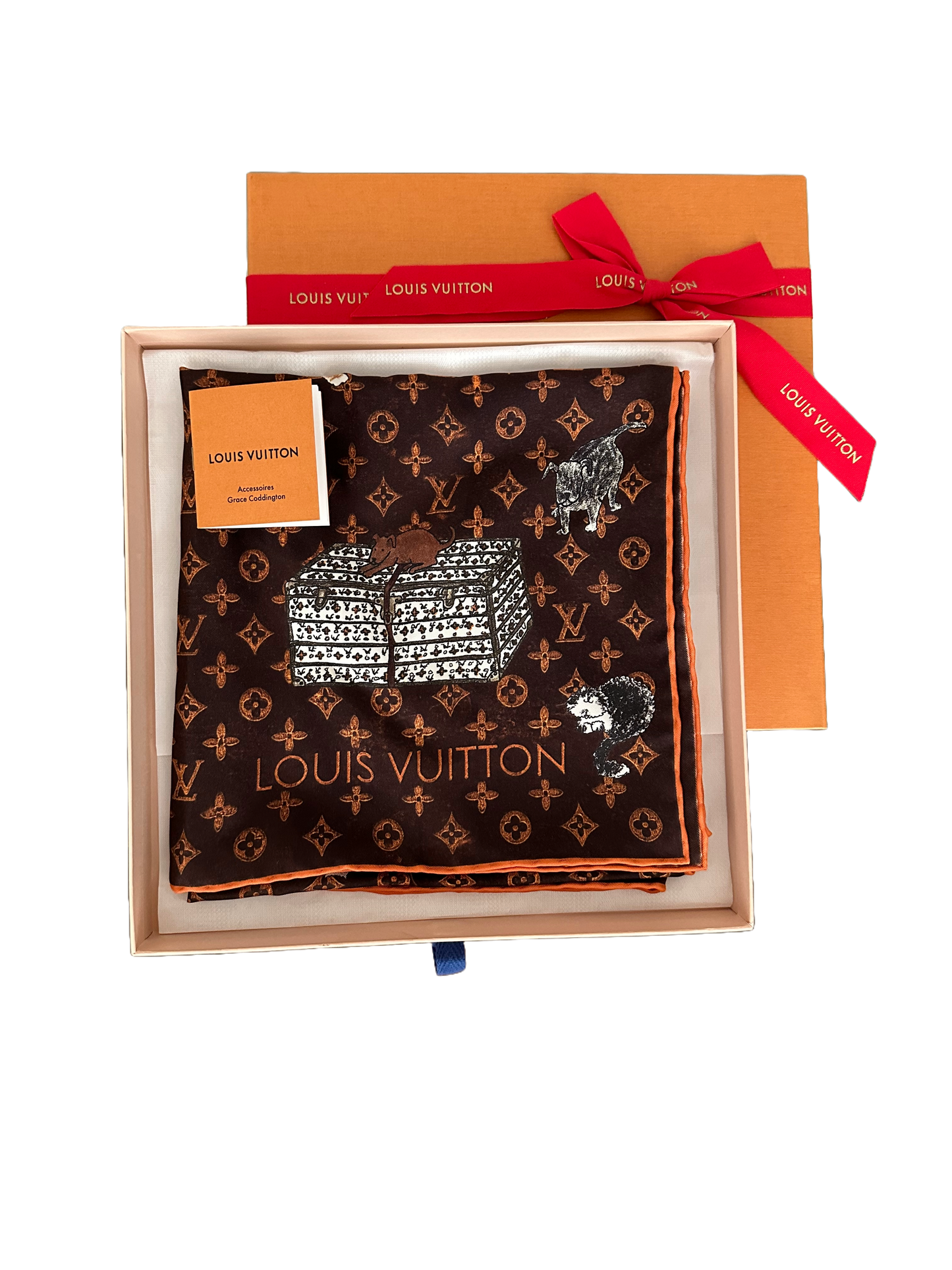 Louis Vuitton Grace Coddington Catogram Silk Scarf