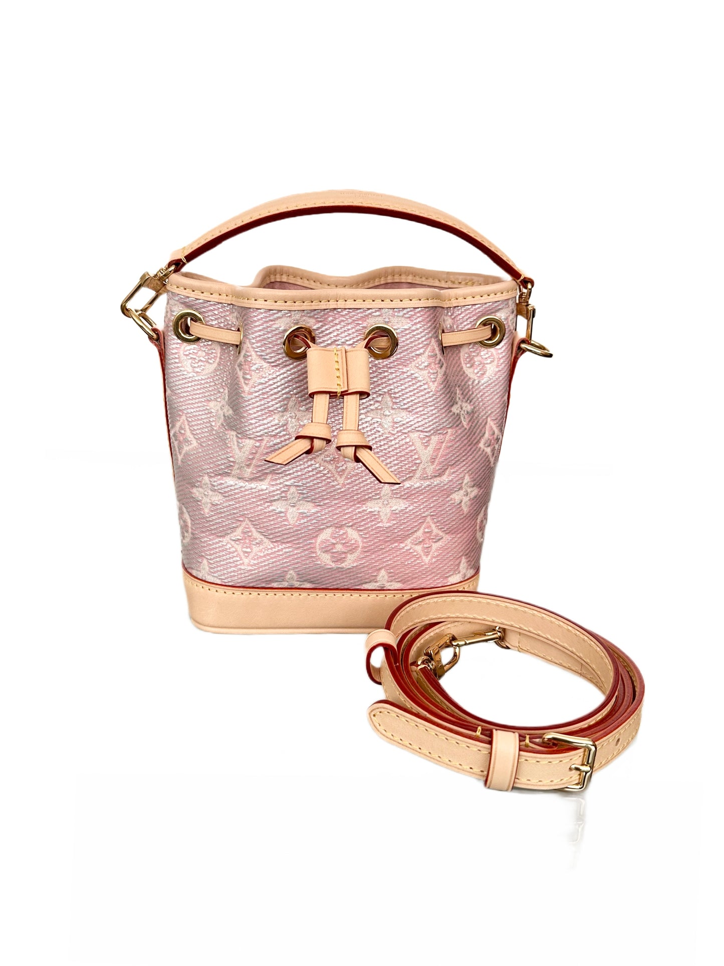 Louis Vuitton Monoglam Nano Noe Bucket Bag Iridescent Pink