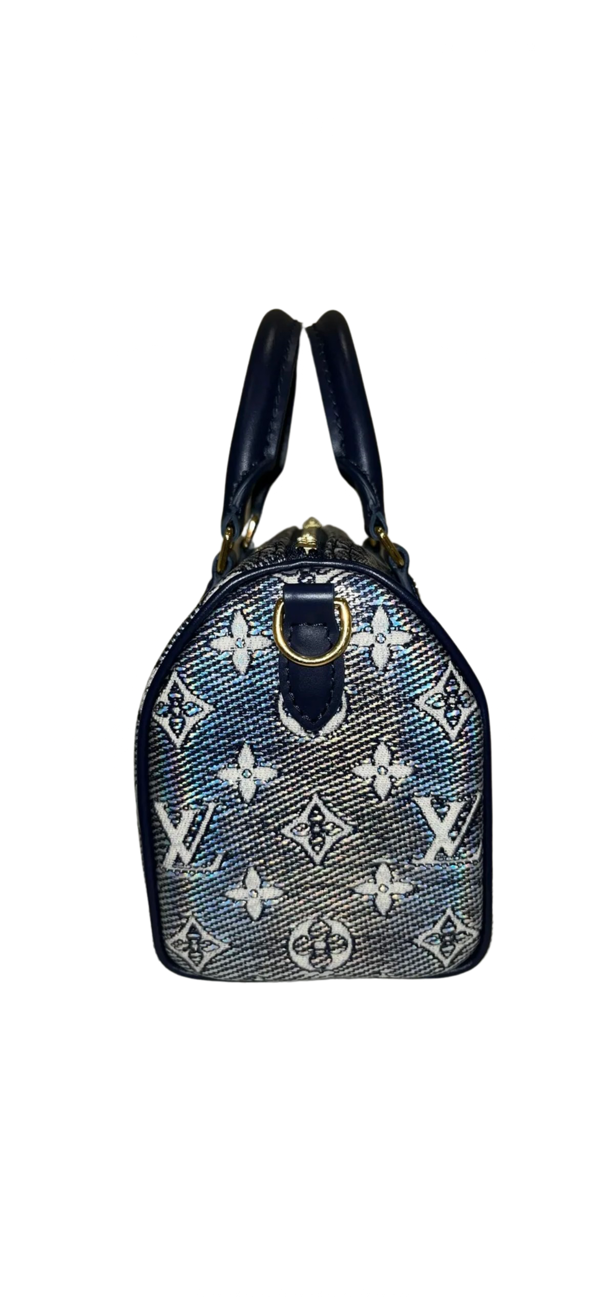 Louis Vuitton Monoglam Speedy Bandouliere 20 Iridescent Denim Blue