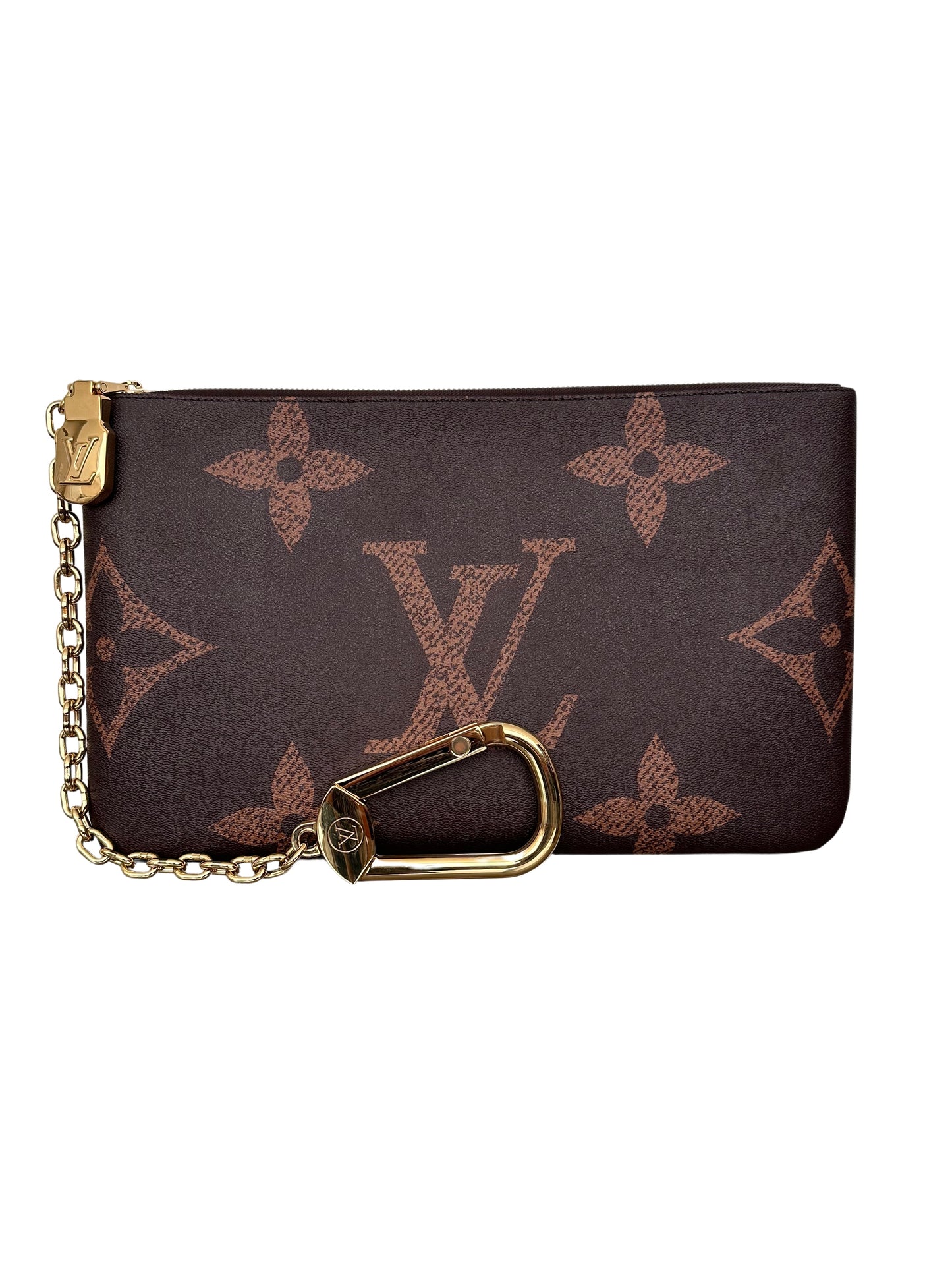 Louis Vuitton Pochette Clés XL Bag Giant Key Pouch Monogram Brown Chain Runway