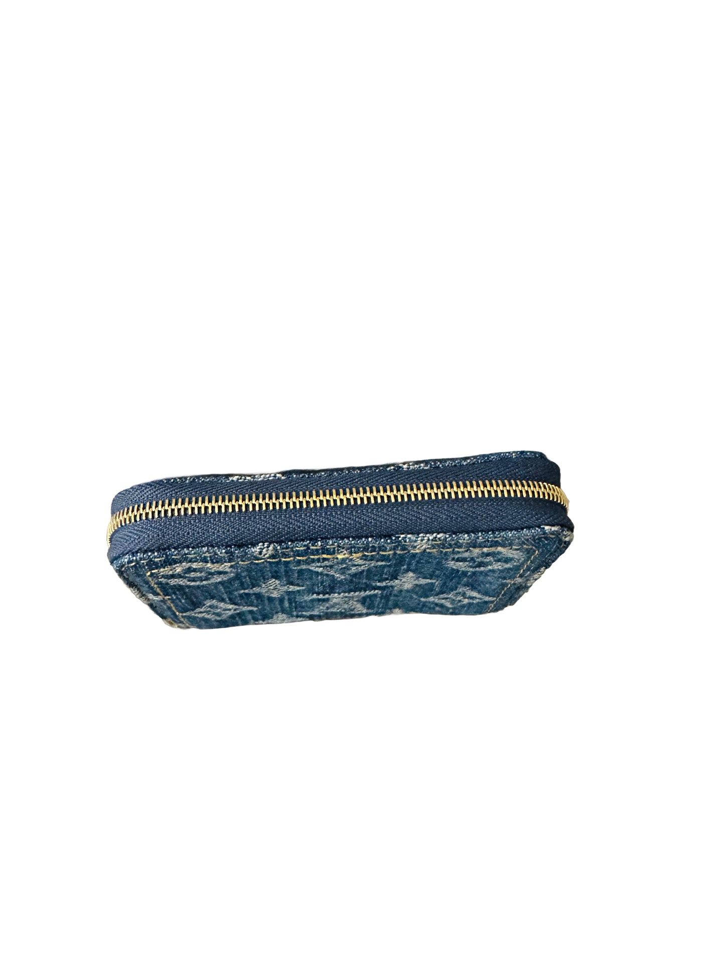 Louis Vuitton Denim Monogram Zippy Coin Purse Blue Wallet Remix