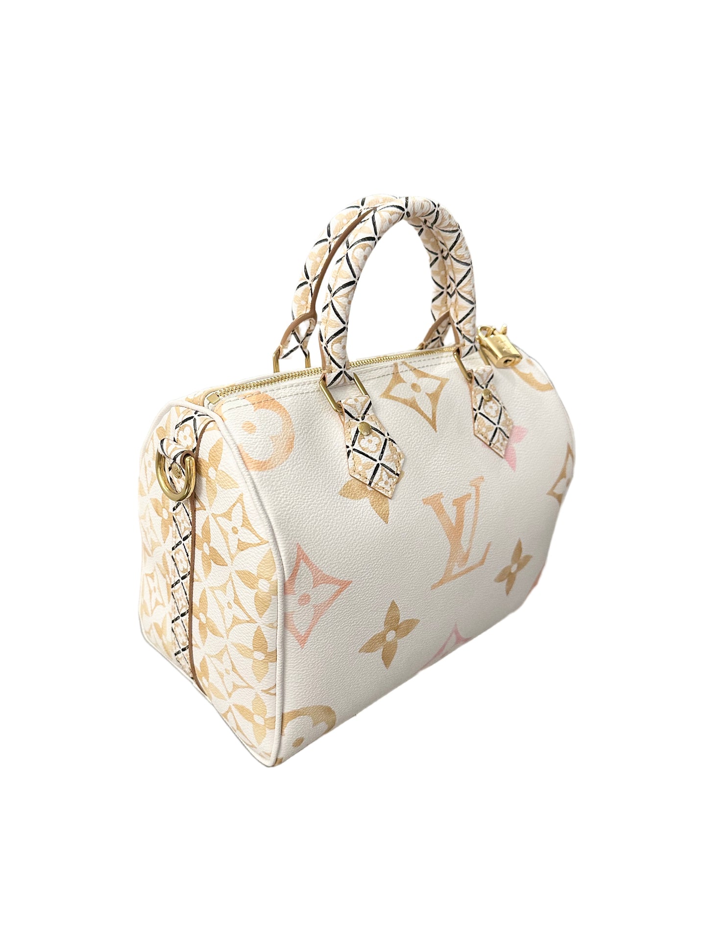 Louis Vuitton By The Pool Speedy Bandouliere 25 Beige Cream Neutral