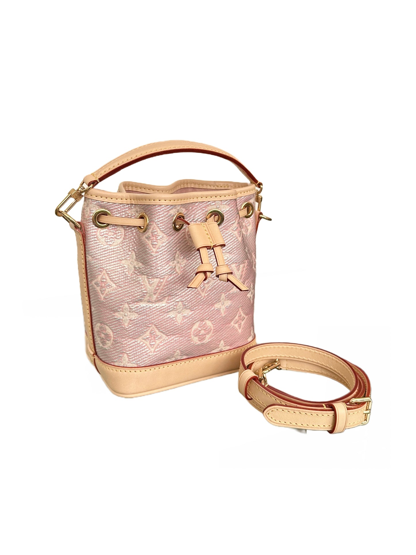 Louis Vuitton Monoglam Nano Noe Bucket Bag Iridescent Pink