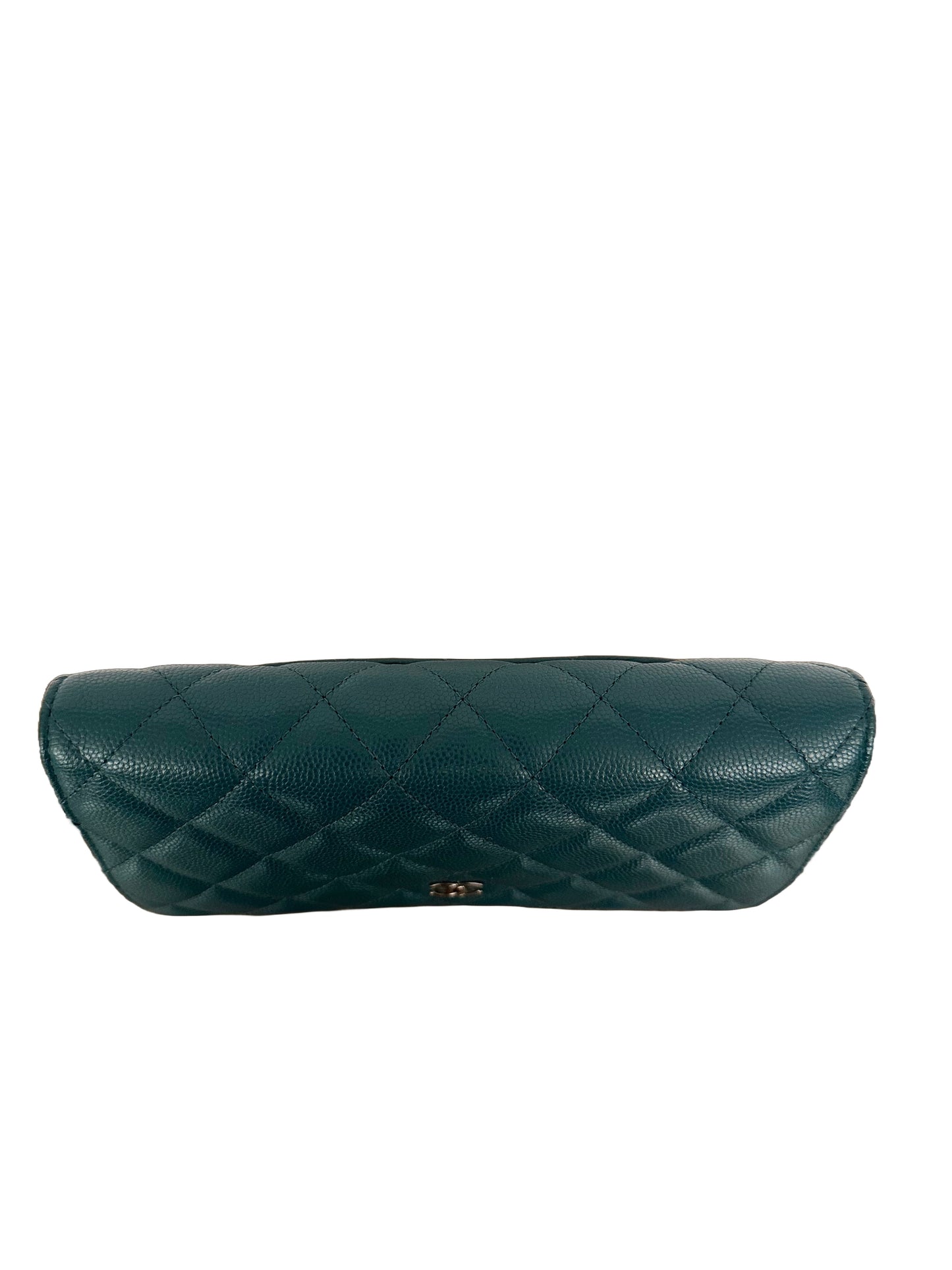 Chanel Quilted Classic Flap Wallet On Chain WOC Caviar Dark Turquoise Teal Green Blue