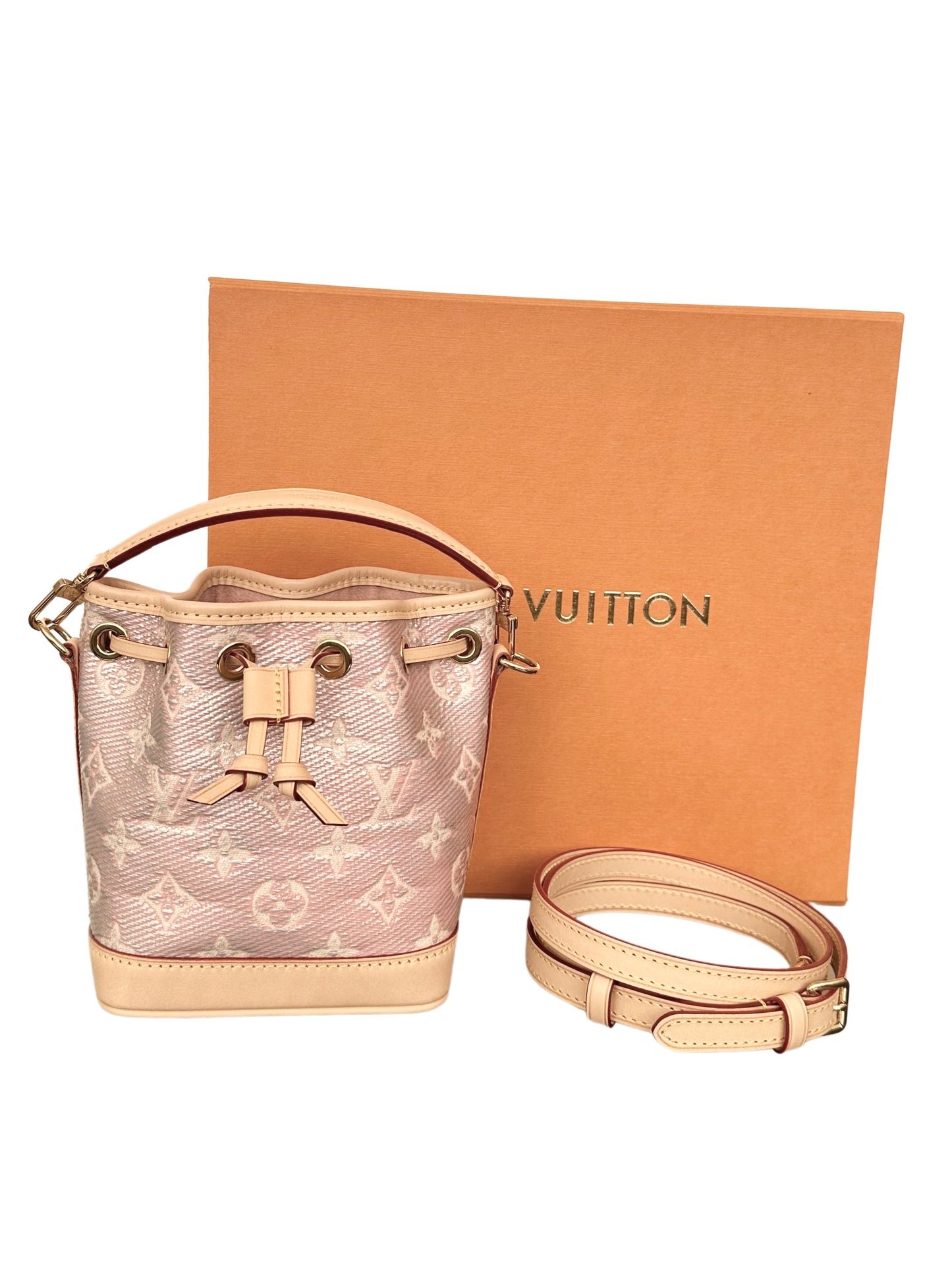 Louis Vuitton Monoglam Nano Noe Bucket Bag Iridescent Pink