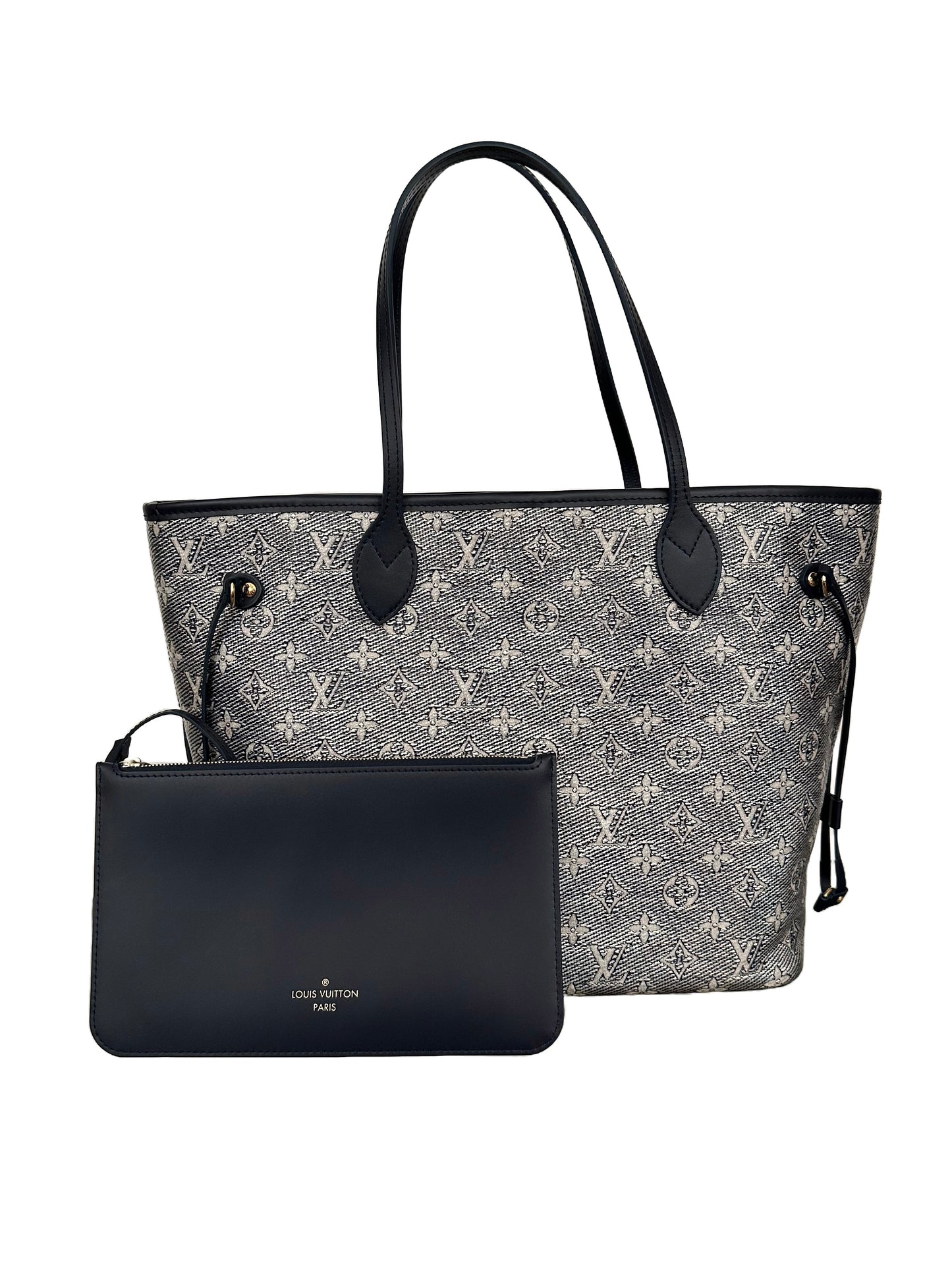 Louis Vuitton Monoglam Neverfull MM Iridescent Navy Blue