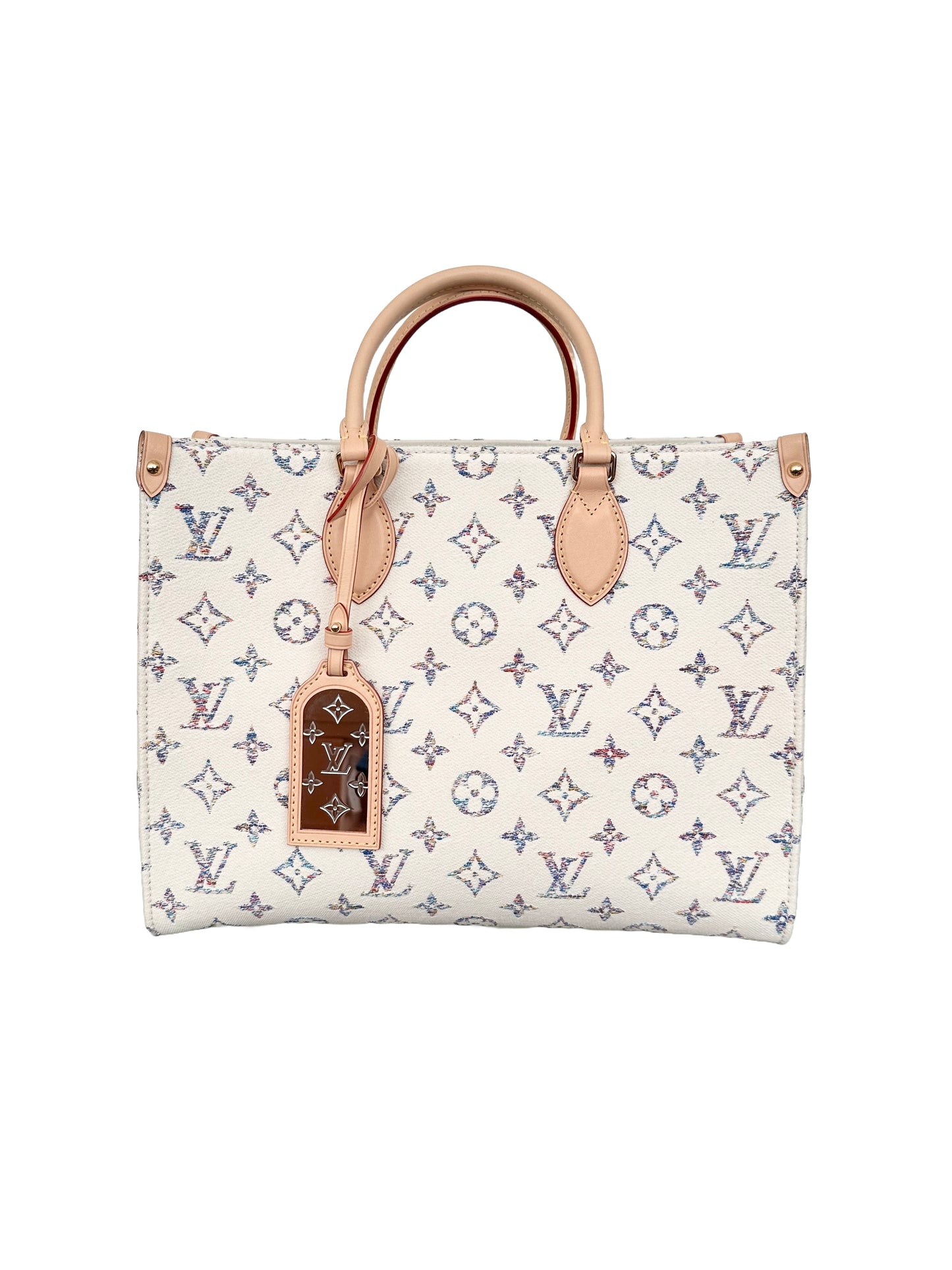 Louis Vuitton OnTheGo MM Cream Multicolor Rainbow Nautical