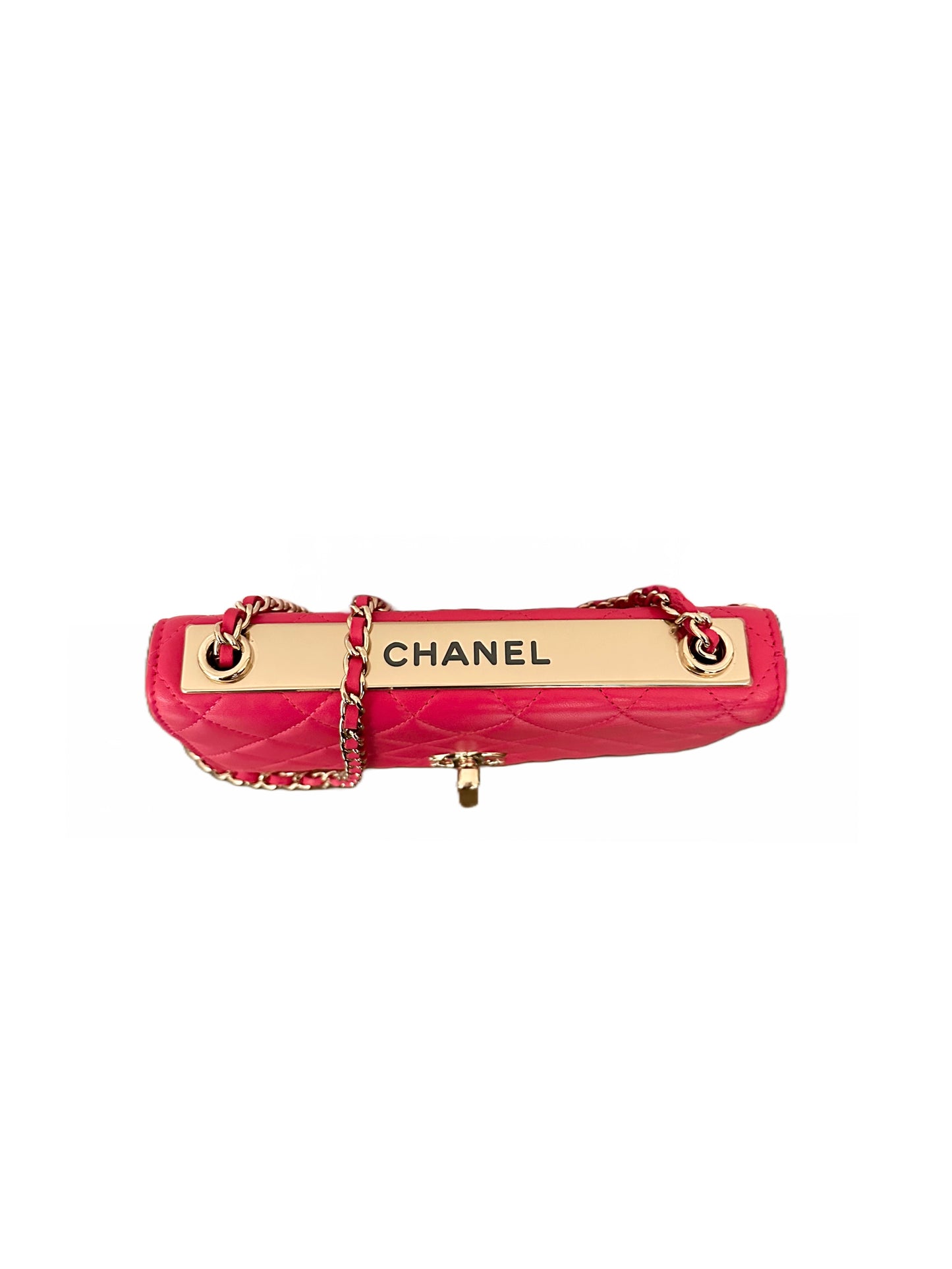 Chanel Trendy CC Wallet on Chain Quilted Flap Lambskin Hot Pink GHW