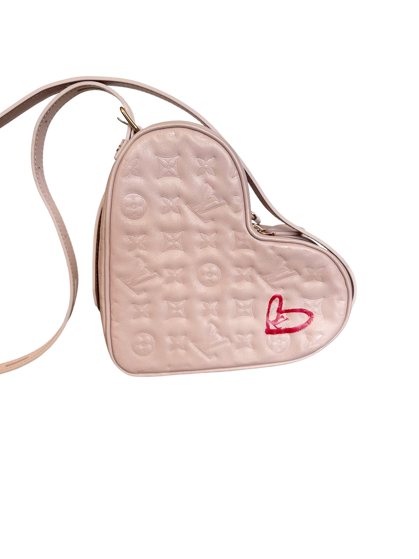 Louis Vuitton Fall In Love Sac Coeur Heart Bag Puffy Lambskin Pink