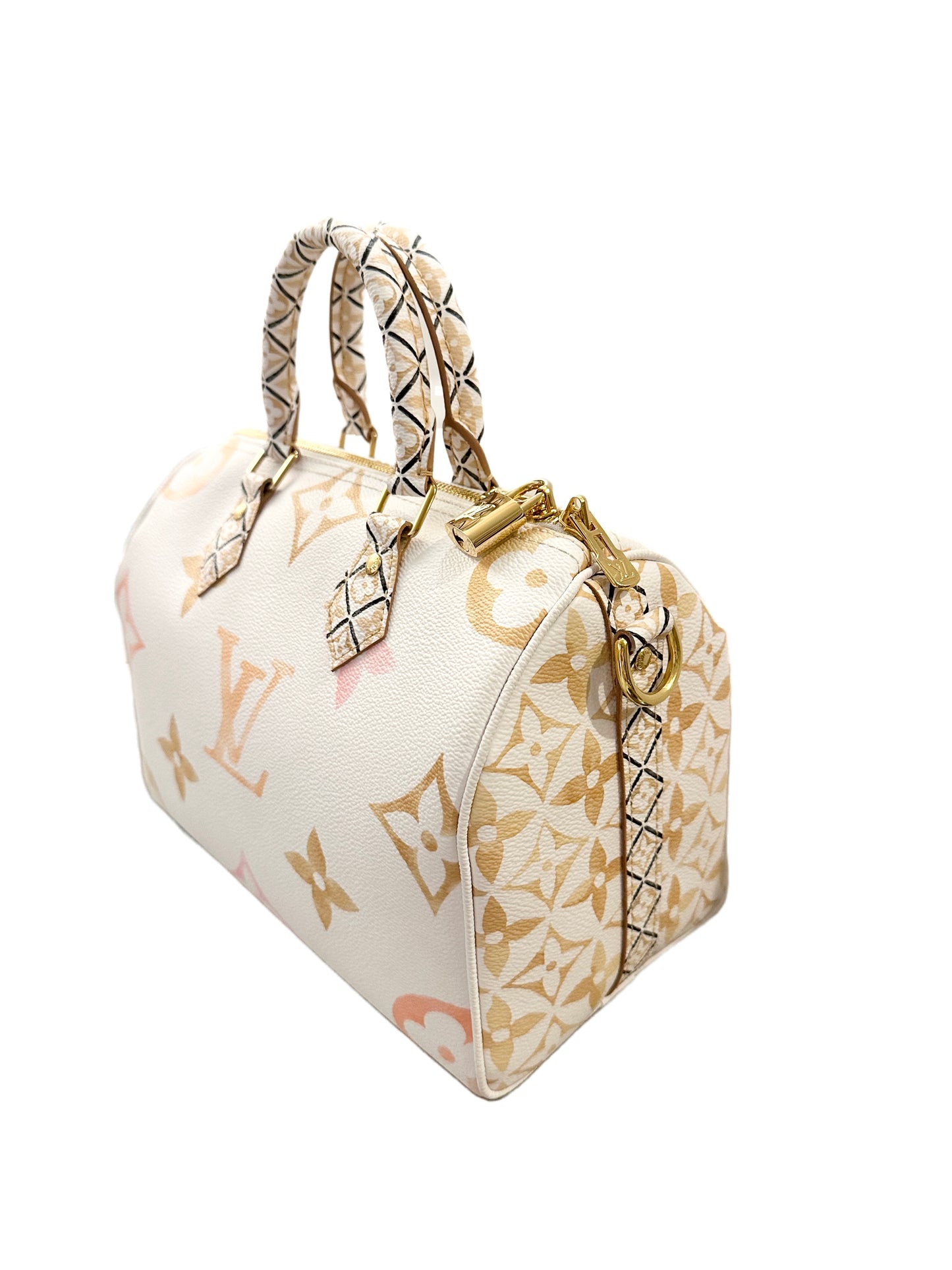 Louis Vuitton By The Pool Speedy Bandouliere 25 Beige Cream Neutral