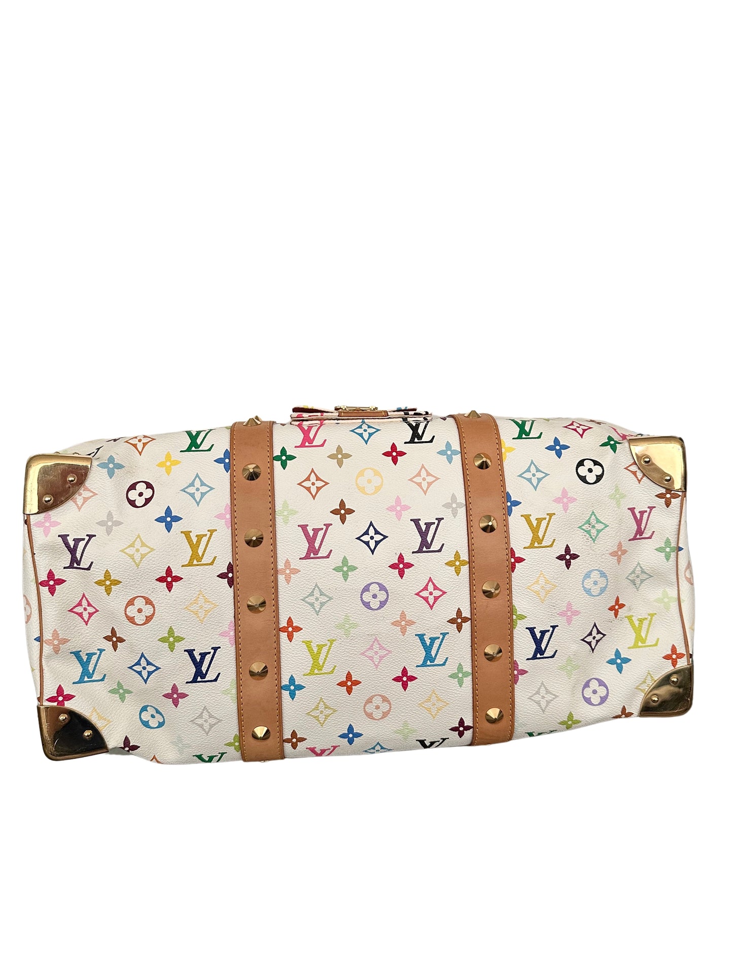 Louis Vuitton Keepall 45 Takashi Murakami White Multicolor Monogram Travel Bag