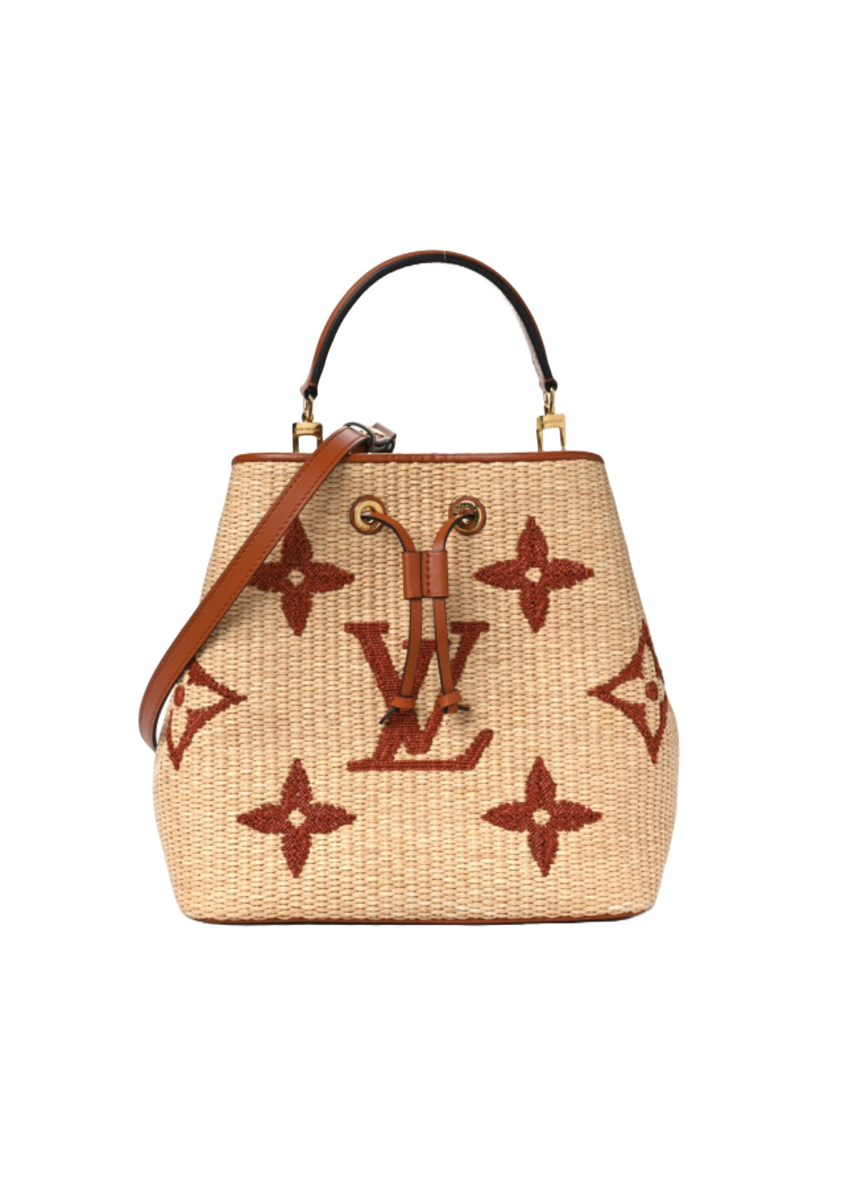 Louis Vuitton By The Pool NeoNoe MM Raffia Beige Brown