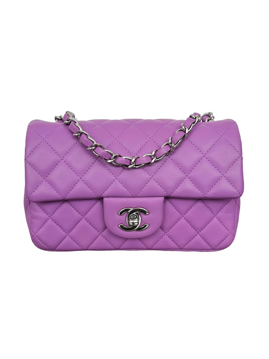 Chanel Mini Rectangular Classic Flap Quilted Lambskin Light Purple 20C