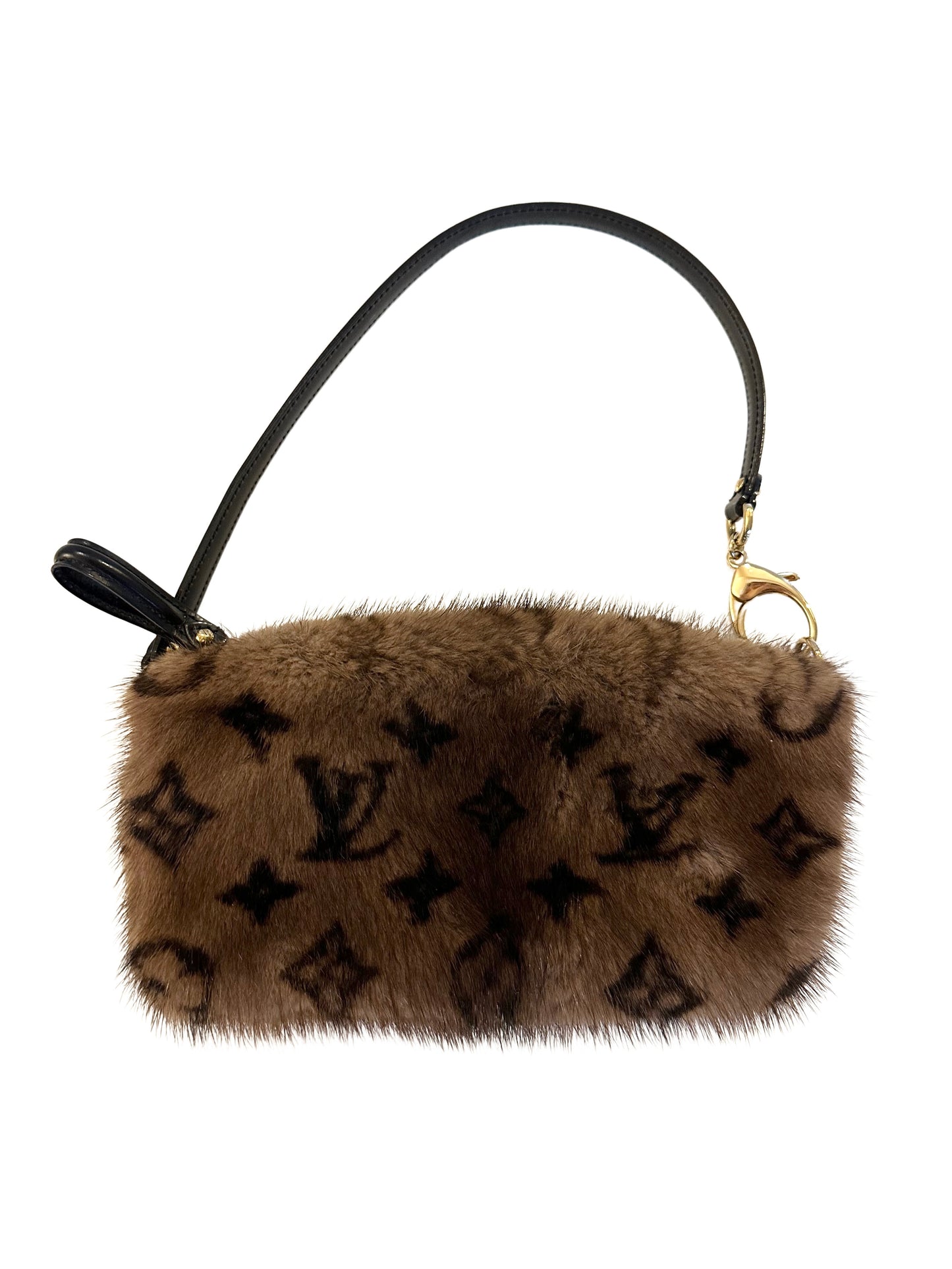 Louis Vuitton Mink Milla Bag Pochette Vision MM Monogram Limited Fur Exotic