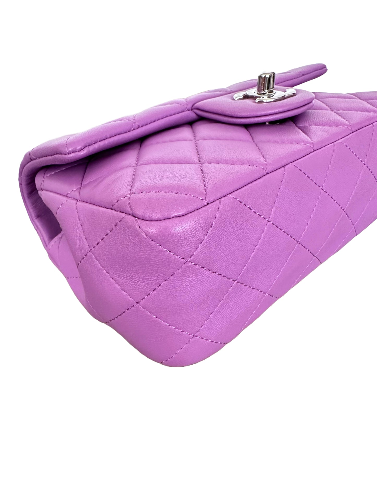 Chanel Mini Rectangular Classic Flap Quilted Lambskin Light Purple 20C