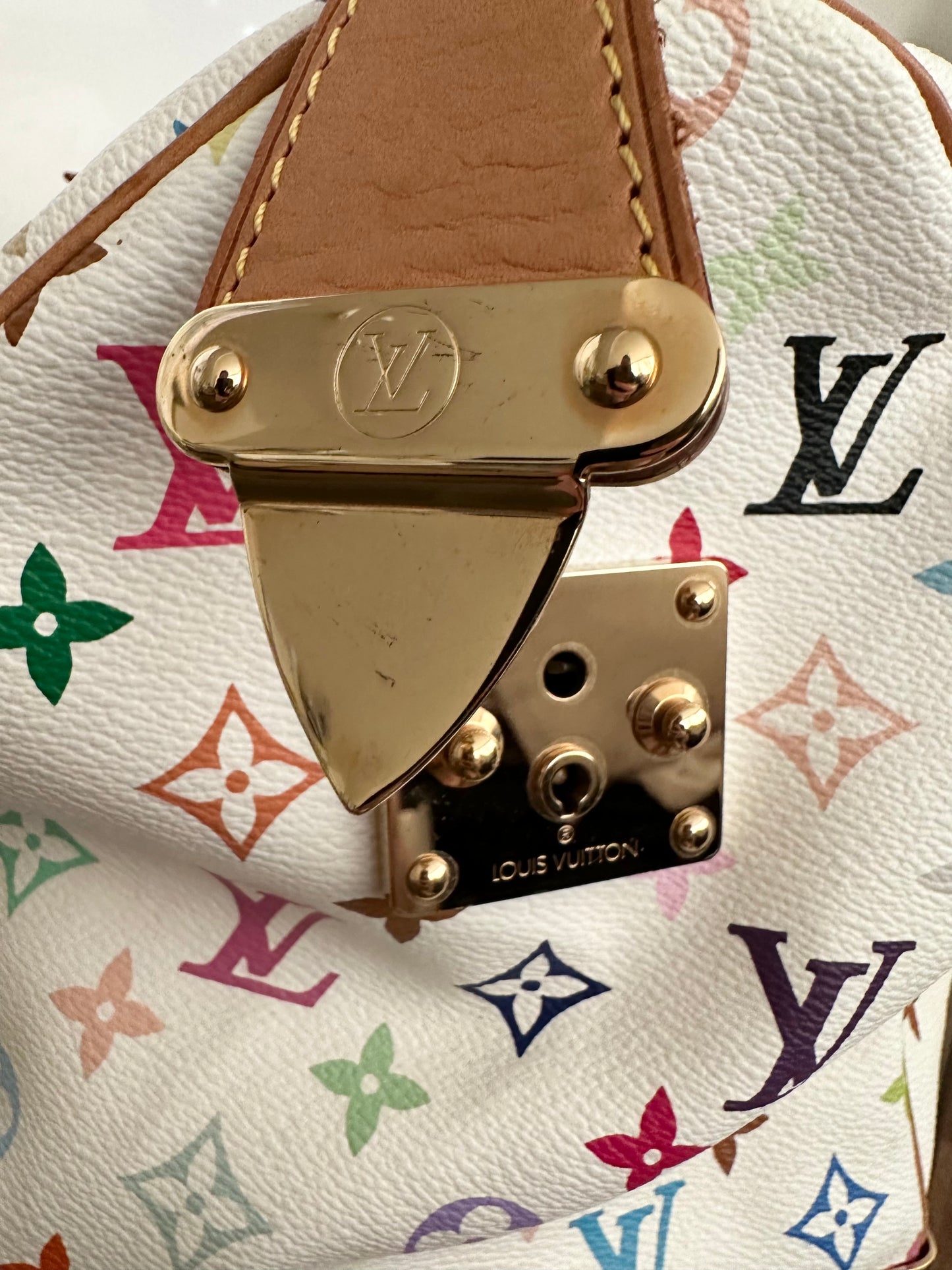 Louis Vuitton Keepall 45 Takashi Murakami White Multicolor Monogram Travel Bag