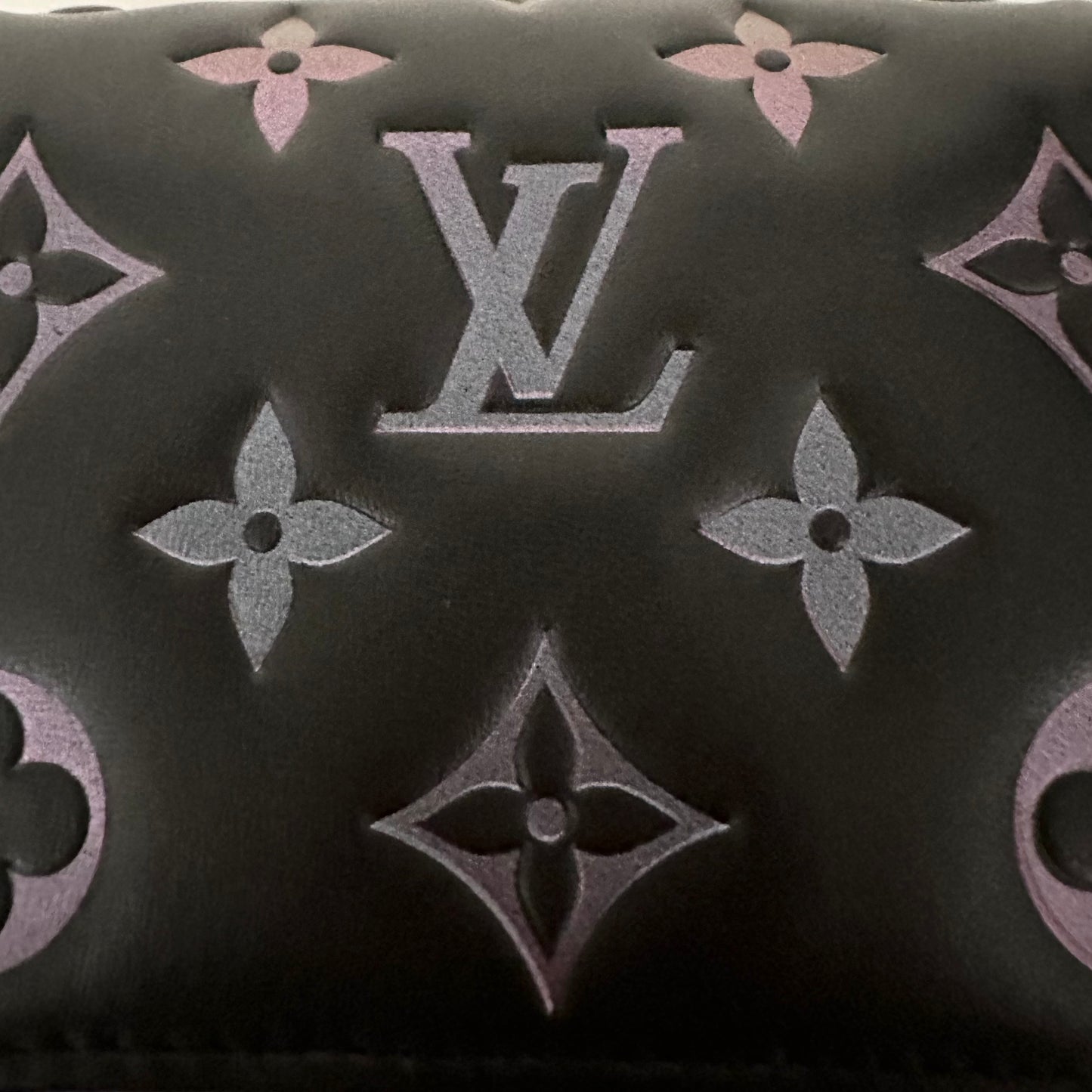 Louis Vuitton LV Ski Monogram Iridescent Black Lambskin Lou Wallet