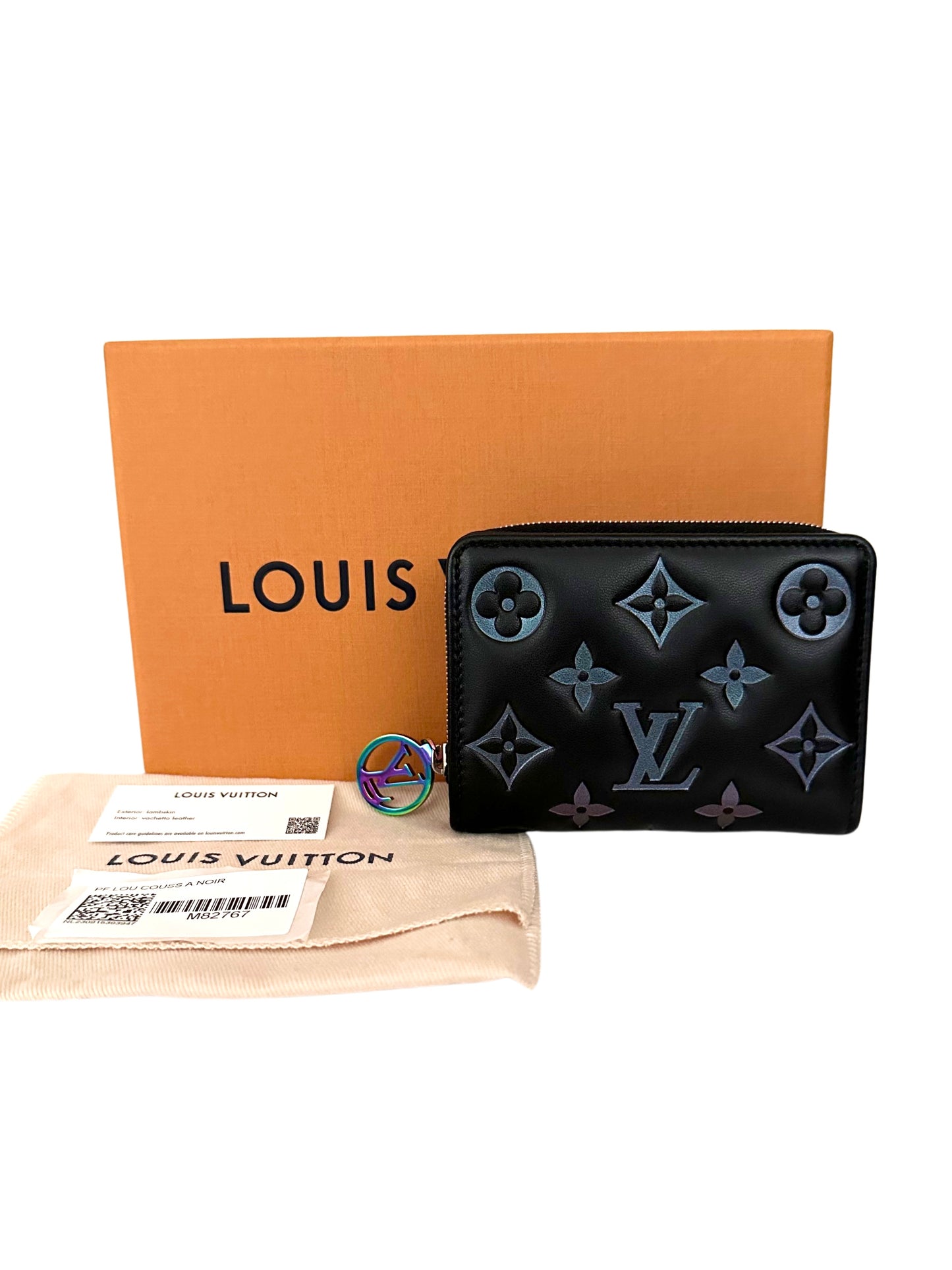 Louis Vuitton LV Ski Monogram Iridescent Black Lambskin Lou Wallet