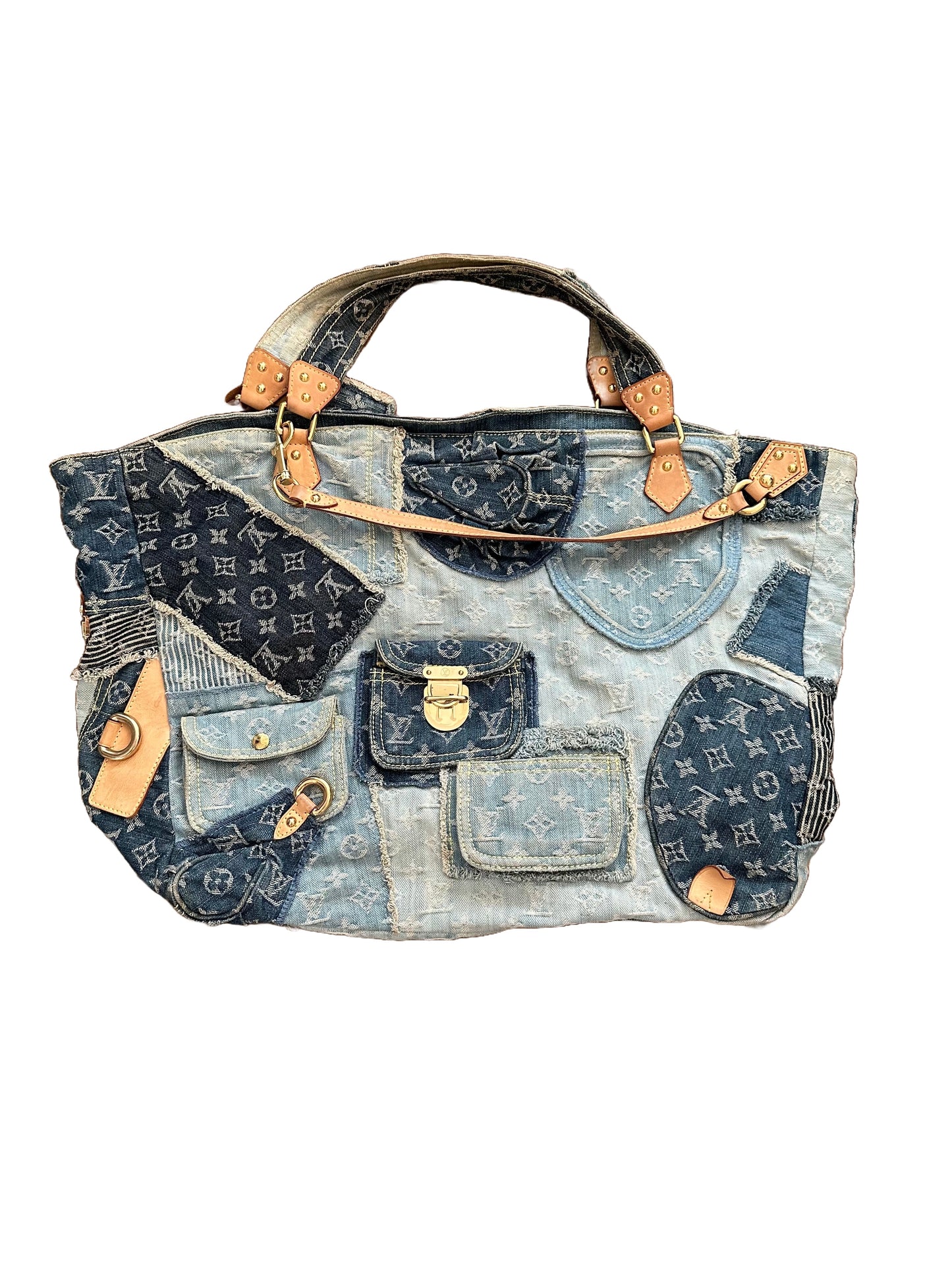 Louis Vuitton Monogram Denim Patchwork Cabby Tote