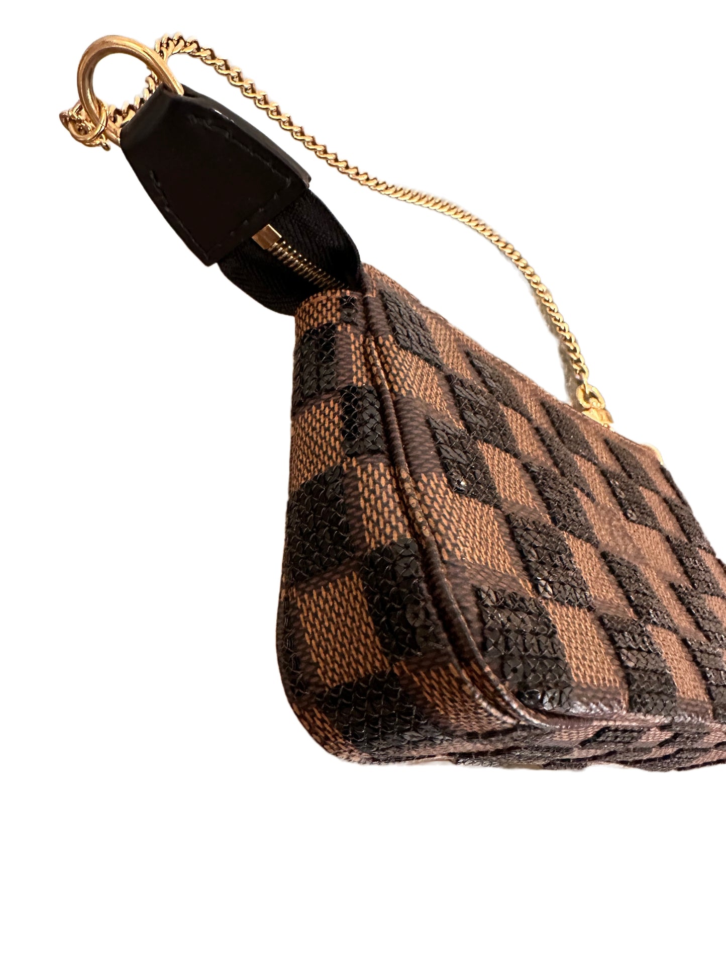 Louis Vuitton Damier Paillettes Pochette Accessories Ebene Black Sequins