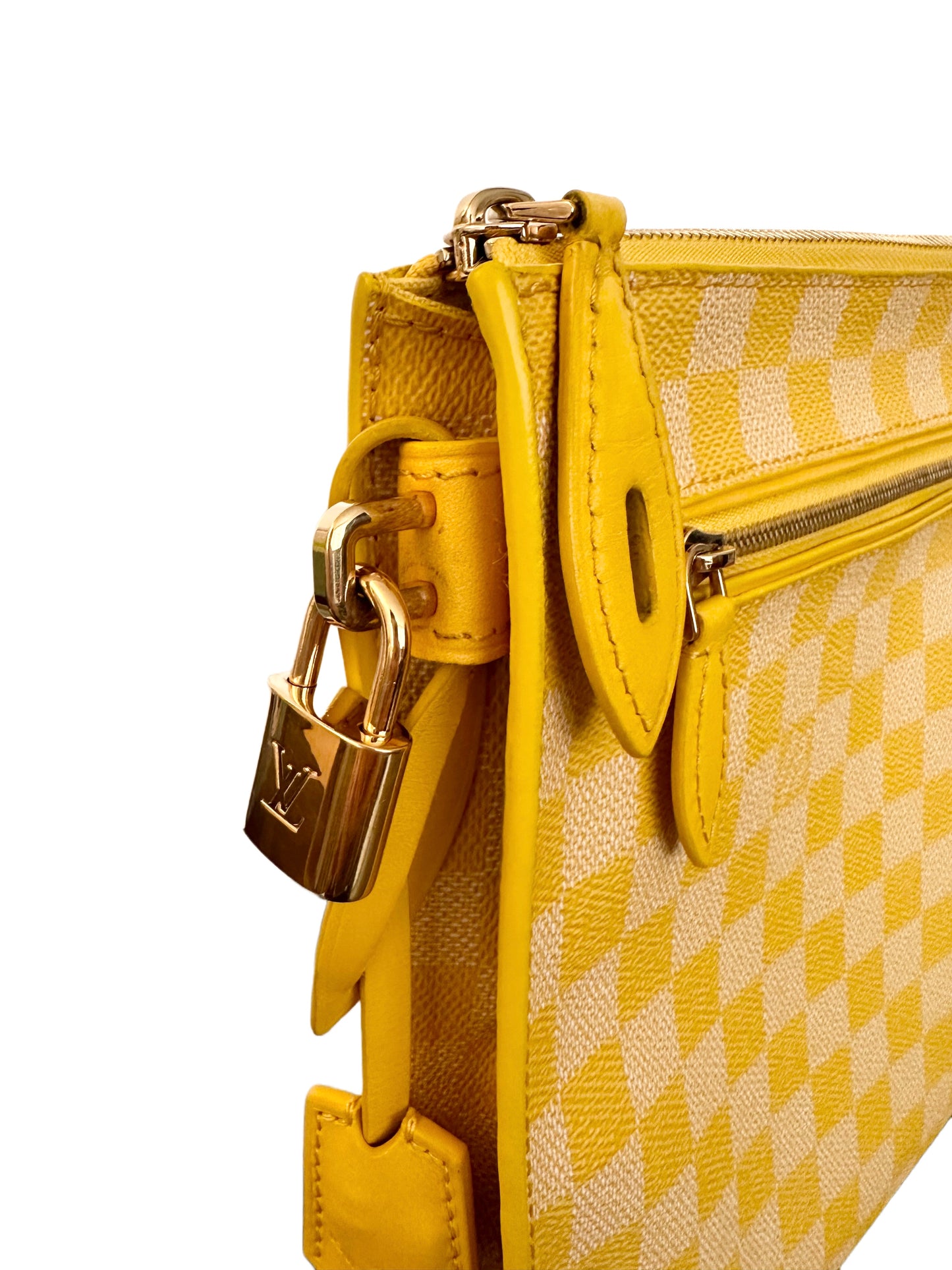 Louis Vuitton Damier Couleurs Kit Clutch XL Mimosa and Gold