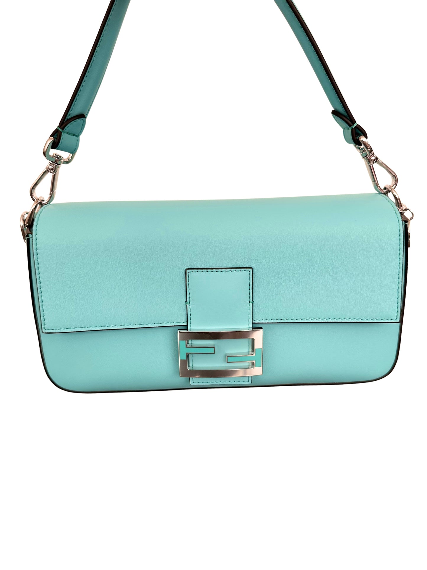 Tiffany x FENDI Medium Baguette in Tiffany Blue Leather and Sterling Silver