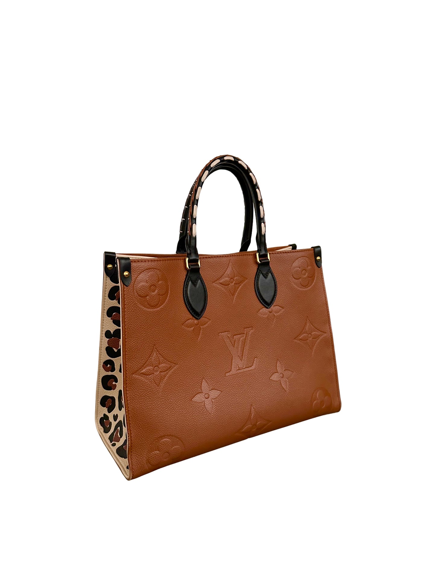 Louis Vuitton OnTheGo Tote Wild at Heart Empreinte Giant Monogram MM Cognac Brown