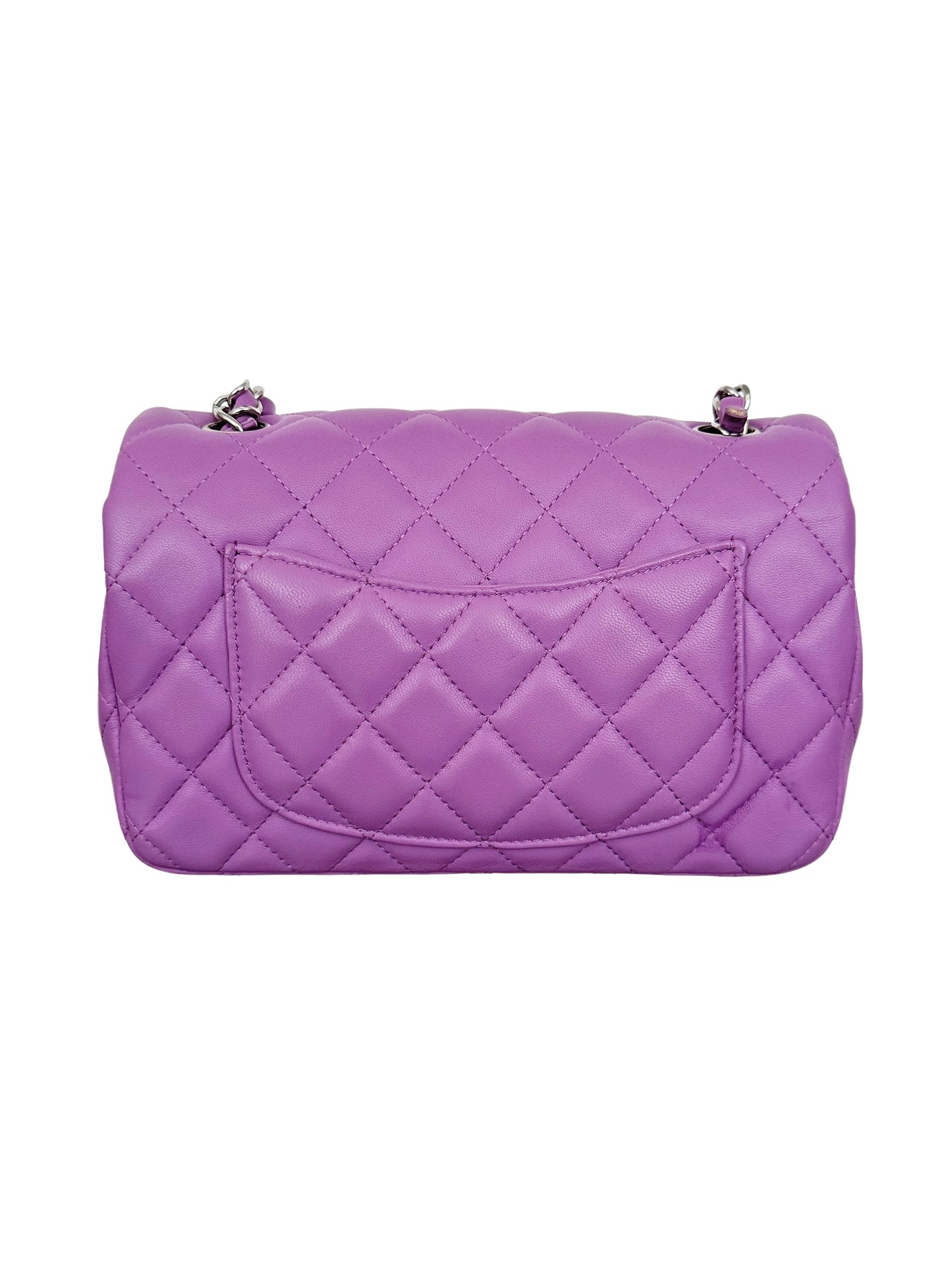 Chanel Mini Rectangular Classic Flap Quilted Lambskin Light Purple 20C