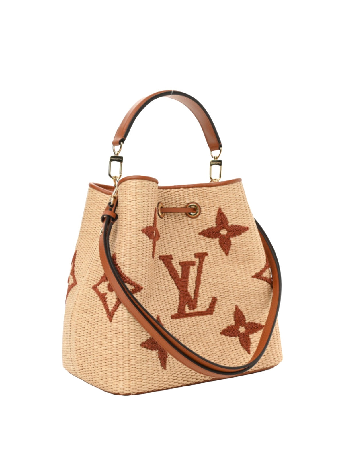 Louis Vuitton By The Pool NeoNoe MM Raffia Beige Brown