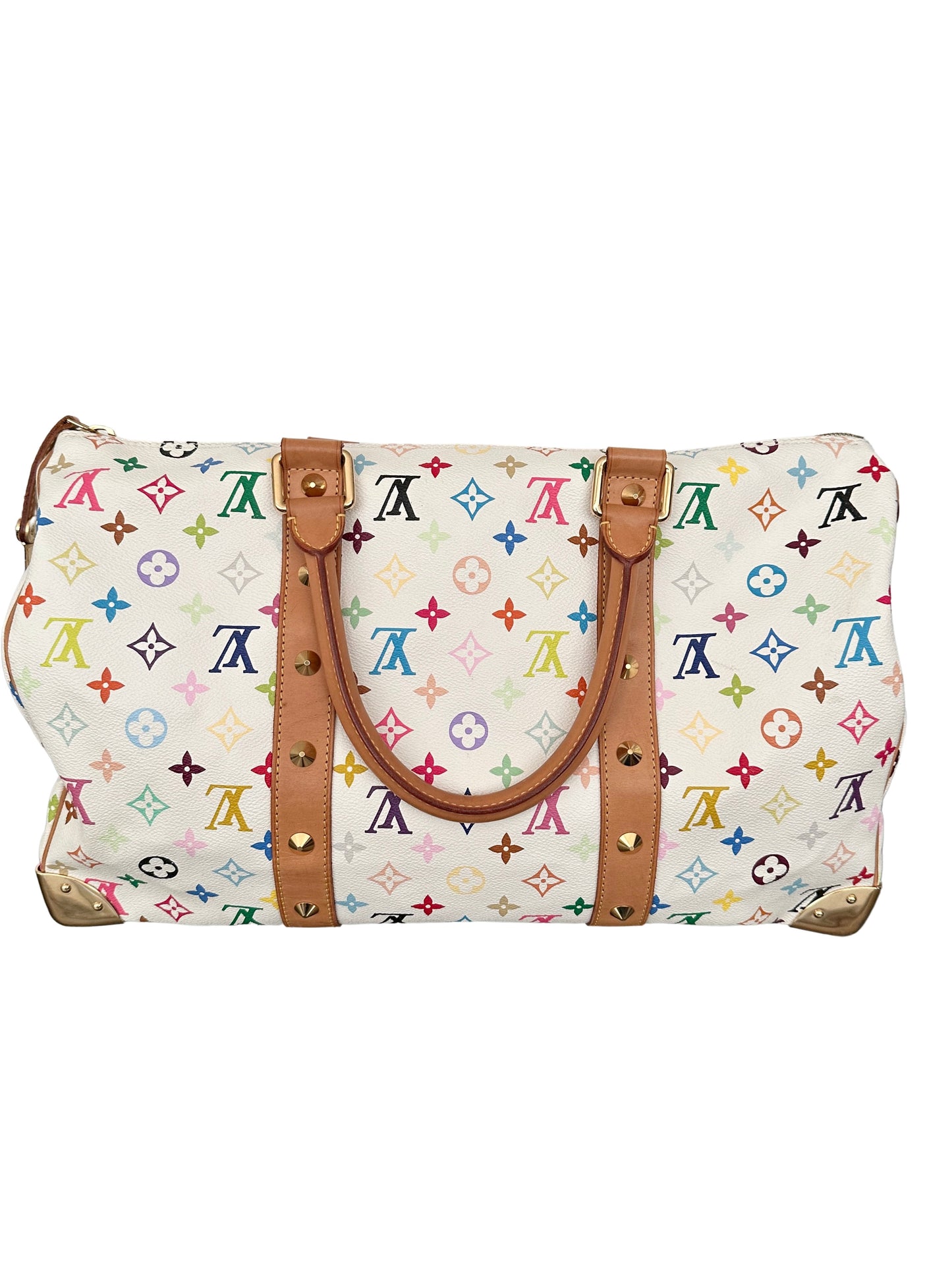 Louis Vuitton Keepall 45 Takashi Murakami White Multicolor Monogram Travel Bag