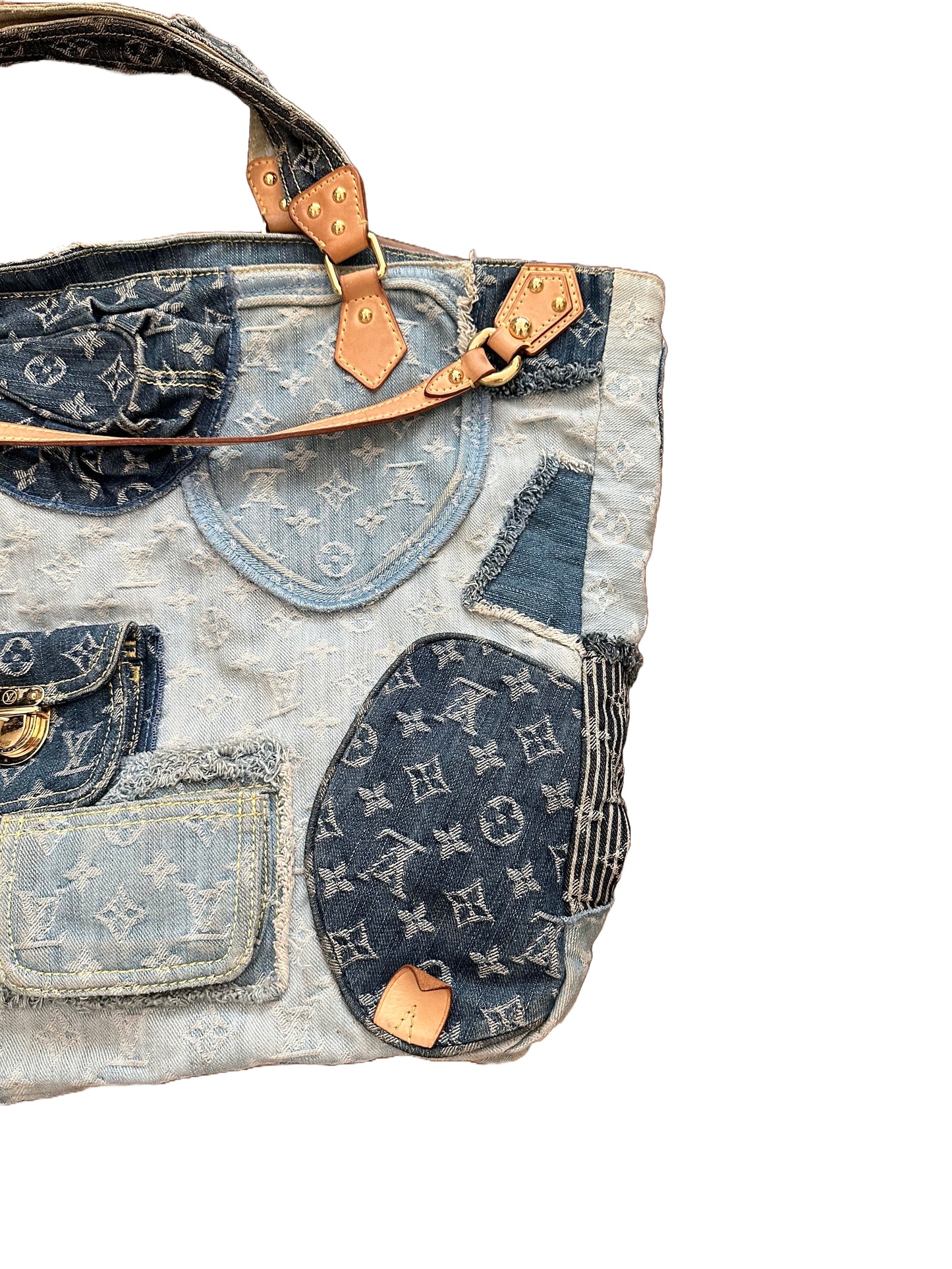 Louis Vuitton Monogram Denim Patchwork Cabby Tote