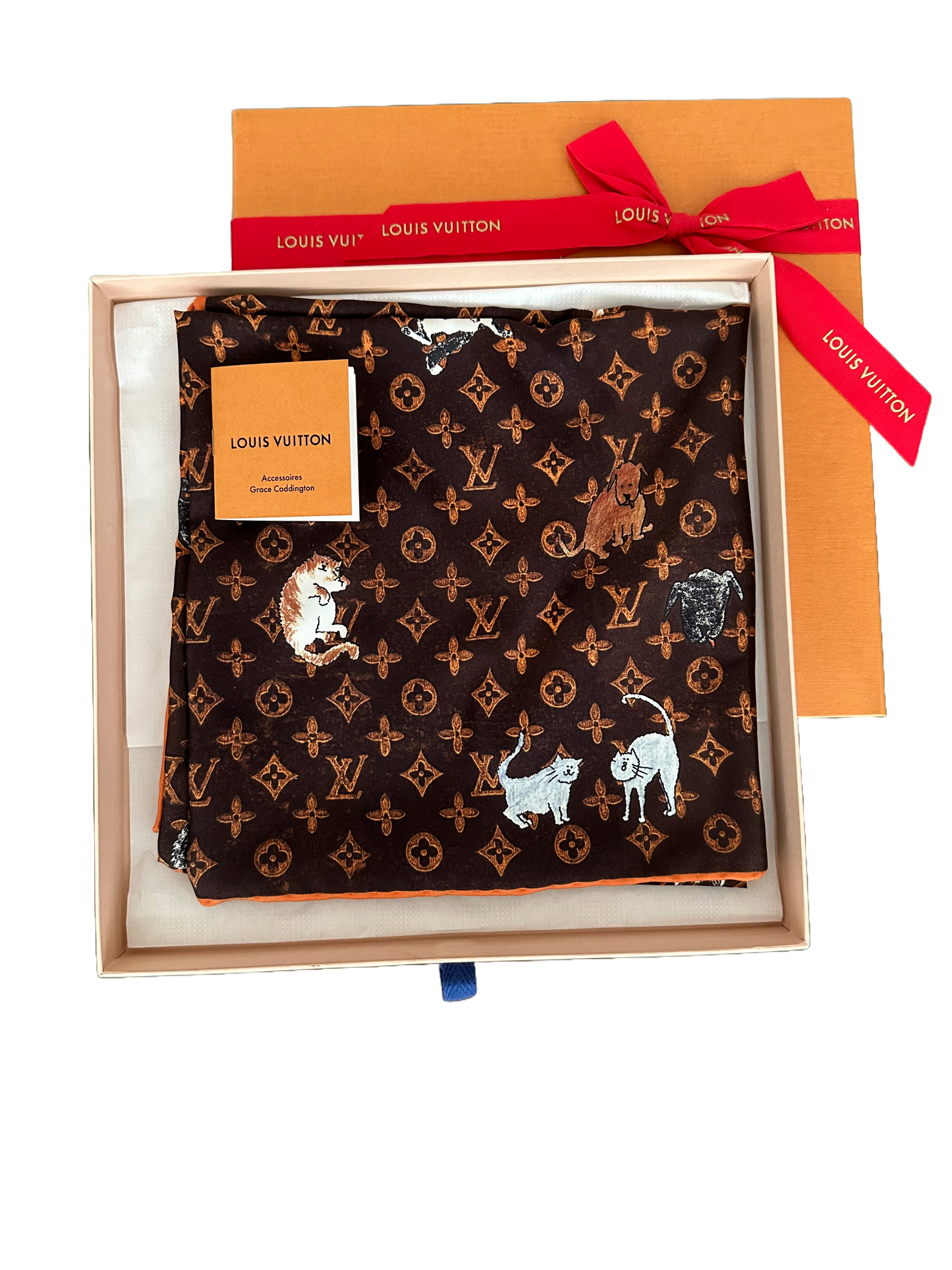 Louis Vuitton Grace Coddington Catogram Silk Scarf