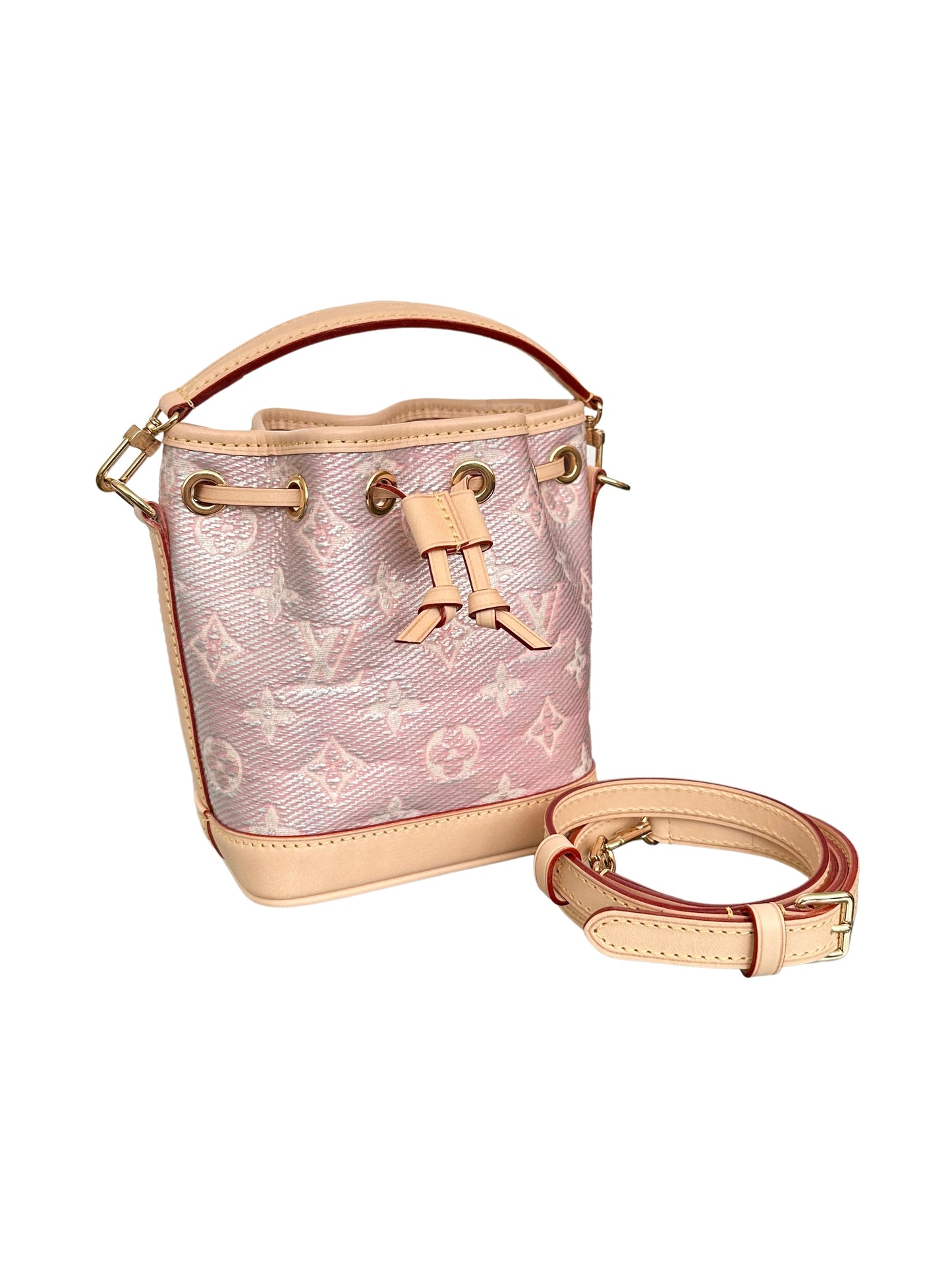 Louis Vuitton Monoglam Nano Noe Bucket Bag Iridescent Pink