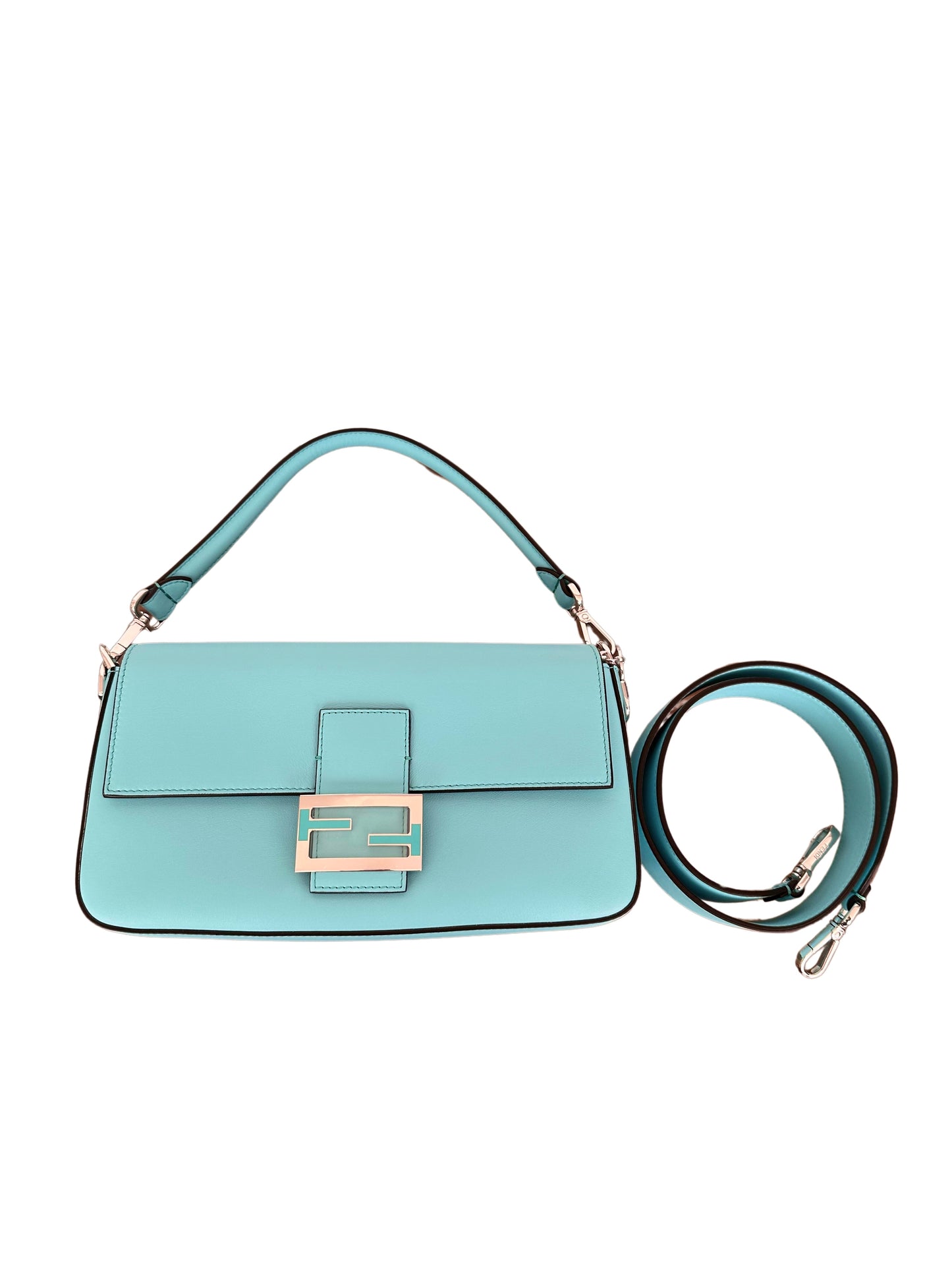 Tiffany x FENDI Medium Baguette in Tiffany Blue Leather and Sterling Silver