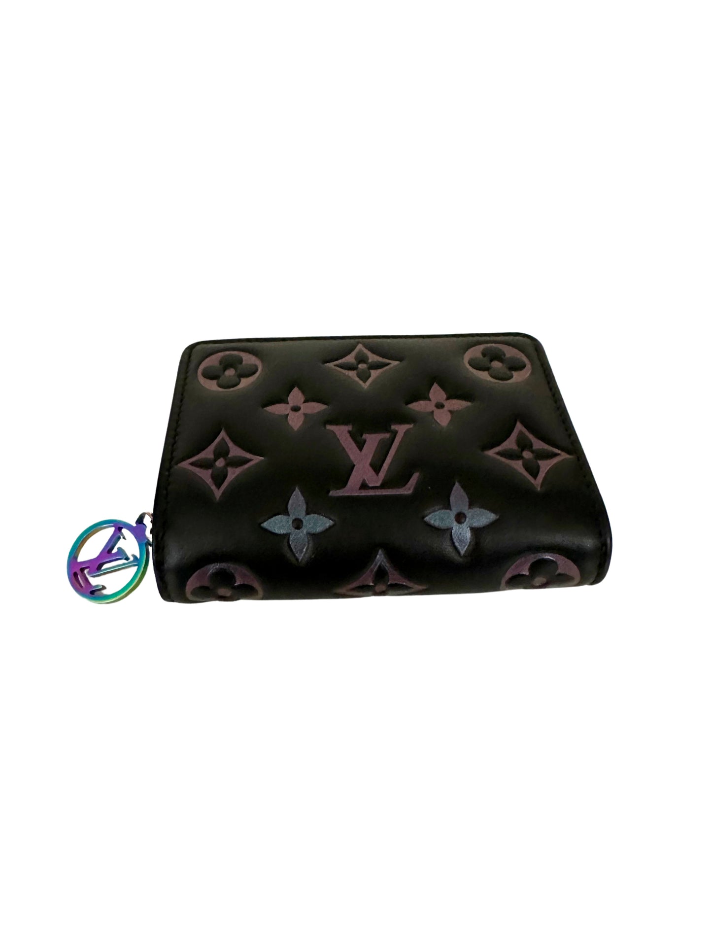 Louis Vuitton LV Ski Monogram Iridescent Black Lambskin Lou Wallet