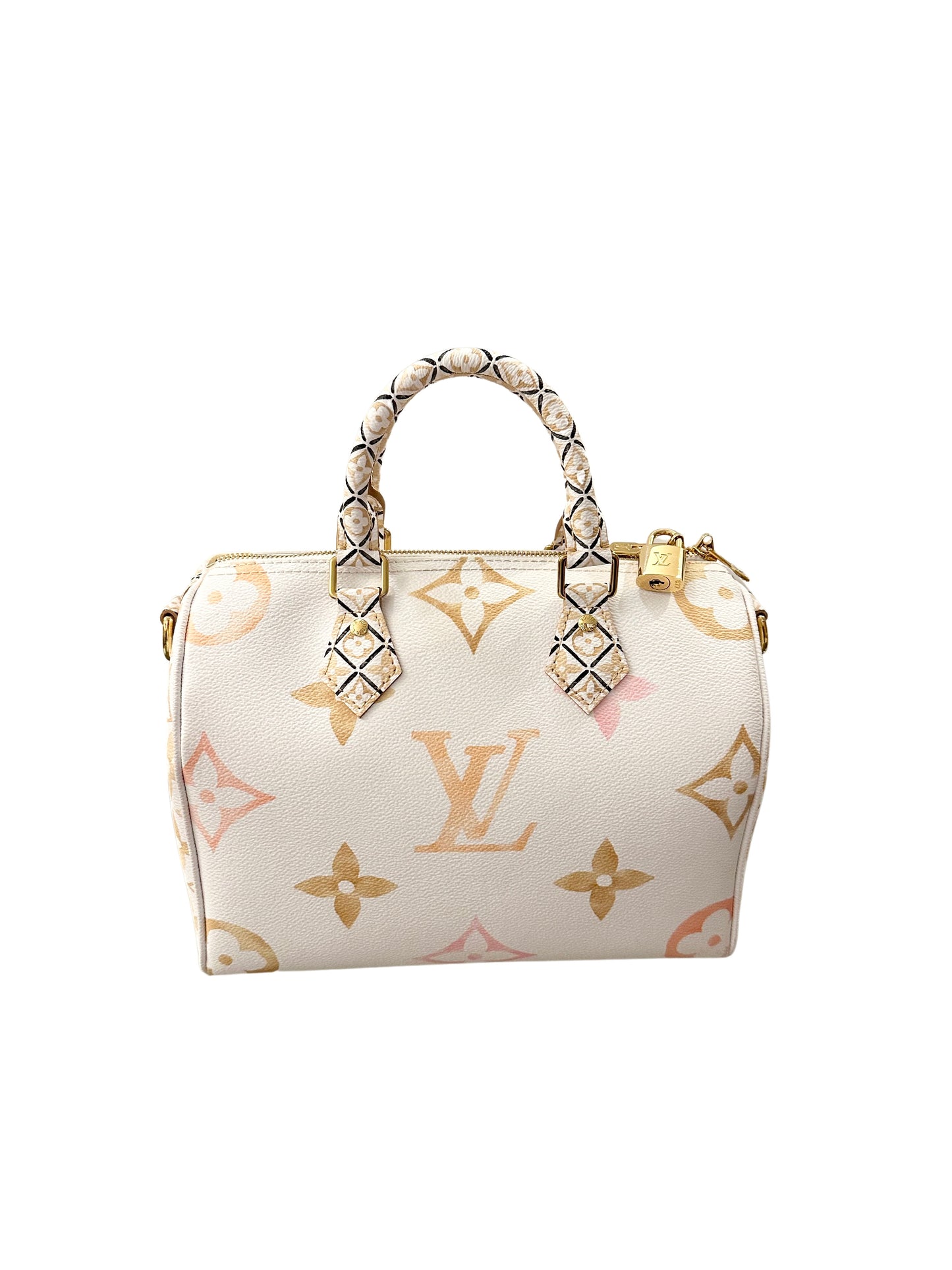 Louis Vuitton By The Pool Speedy Bandouliere 25 Beige Cream Neutral